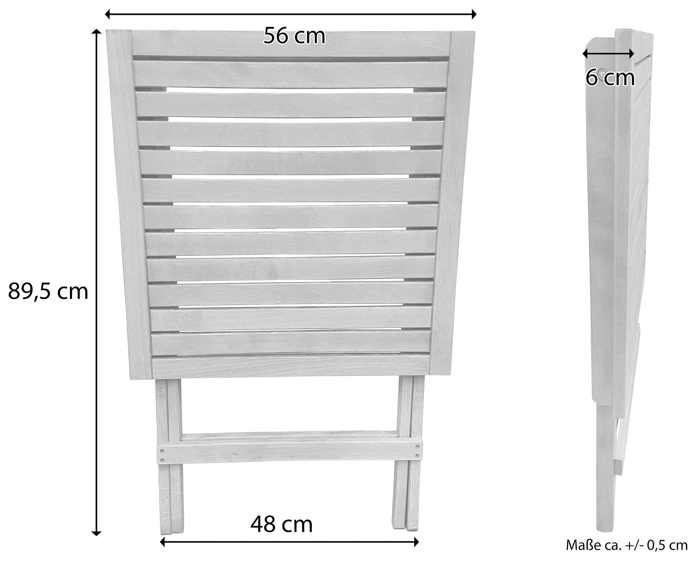Holzstuhl, Lounge-Stuhl, Lamellenrücken, Naturholz, Faltstuhl, Skizze mit Maße