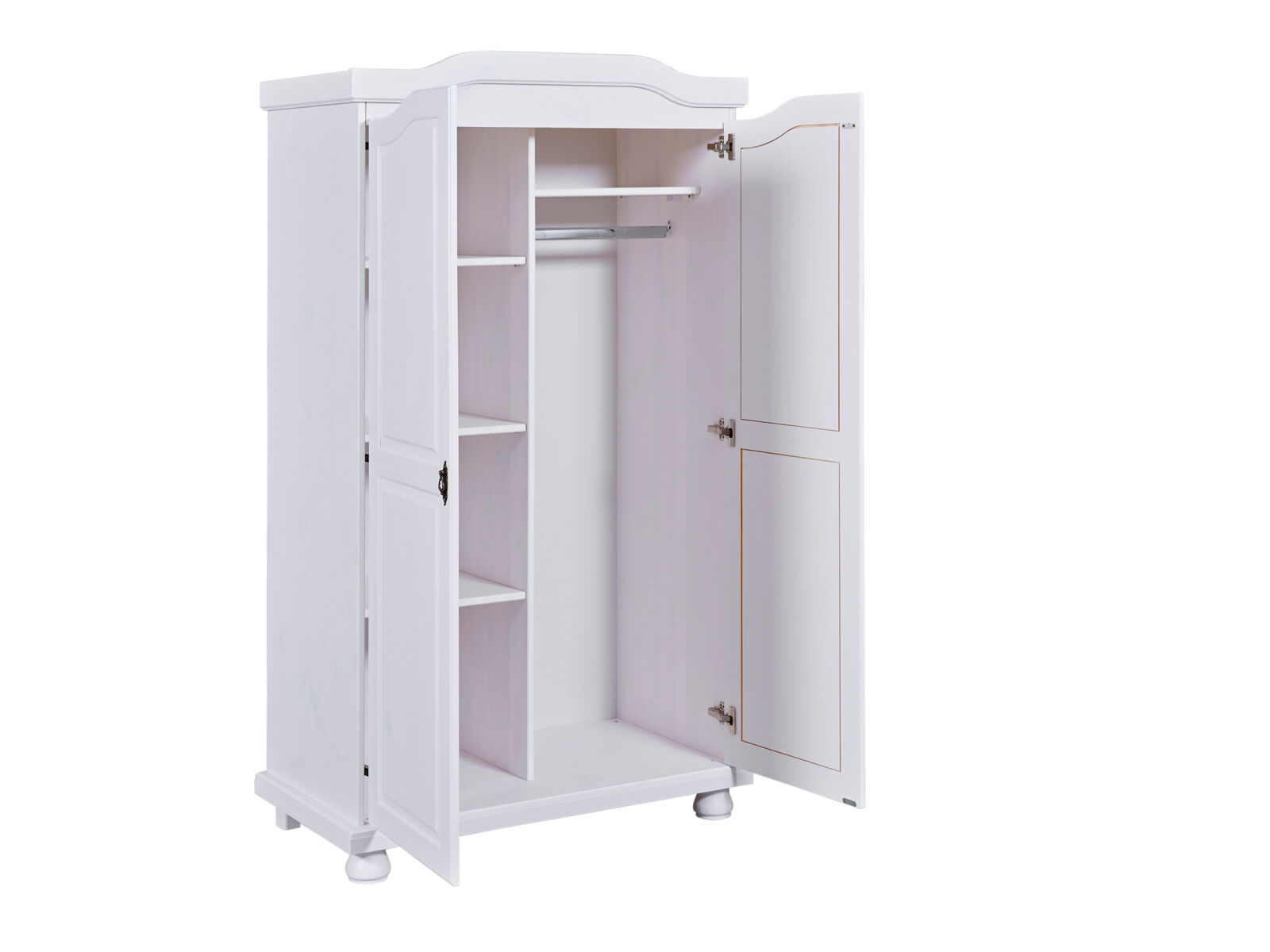Kleiderschrank, Schrank, Weiß, Schranktüren, Hakenbar, Schrank mit Kleiderstange weiß