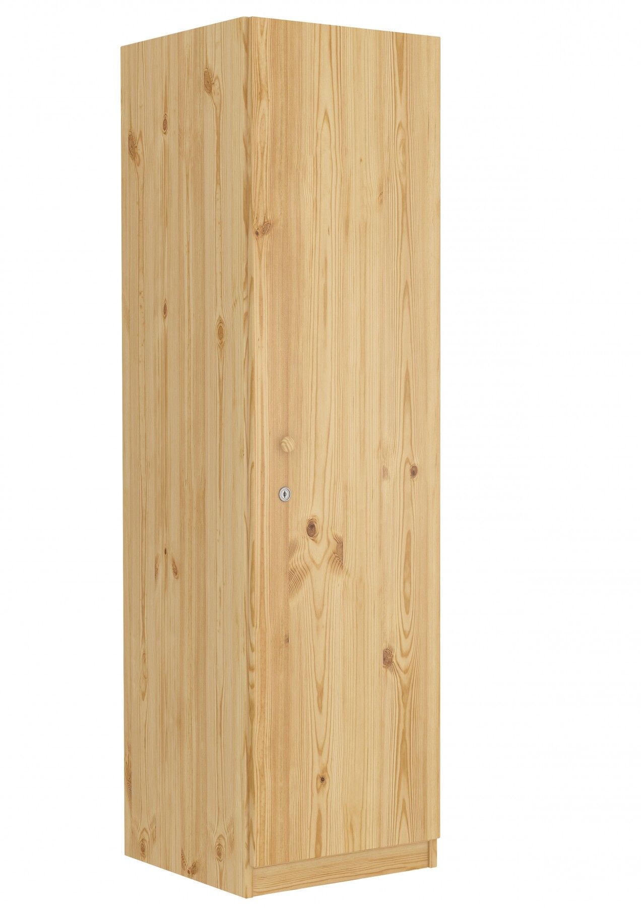 Holzschrank, Schrank hoch, Garderobenschrank, Naturholz, einlegeboden, Holzschrank aus Kiefer massiv