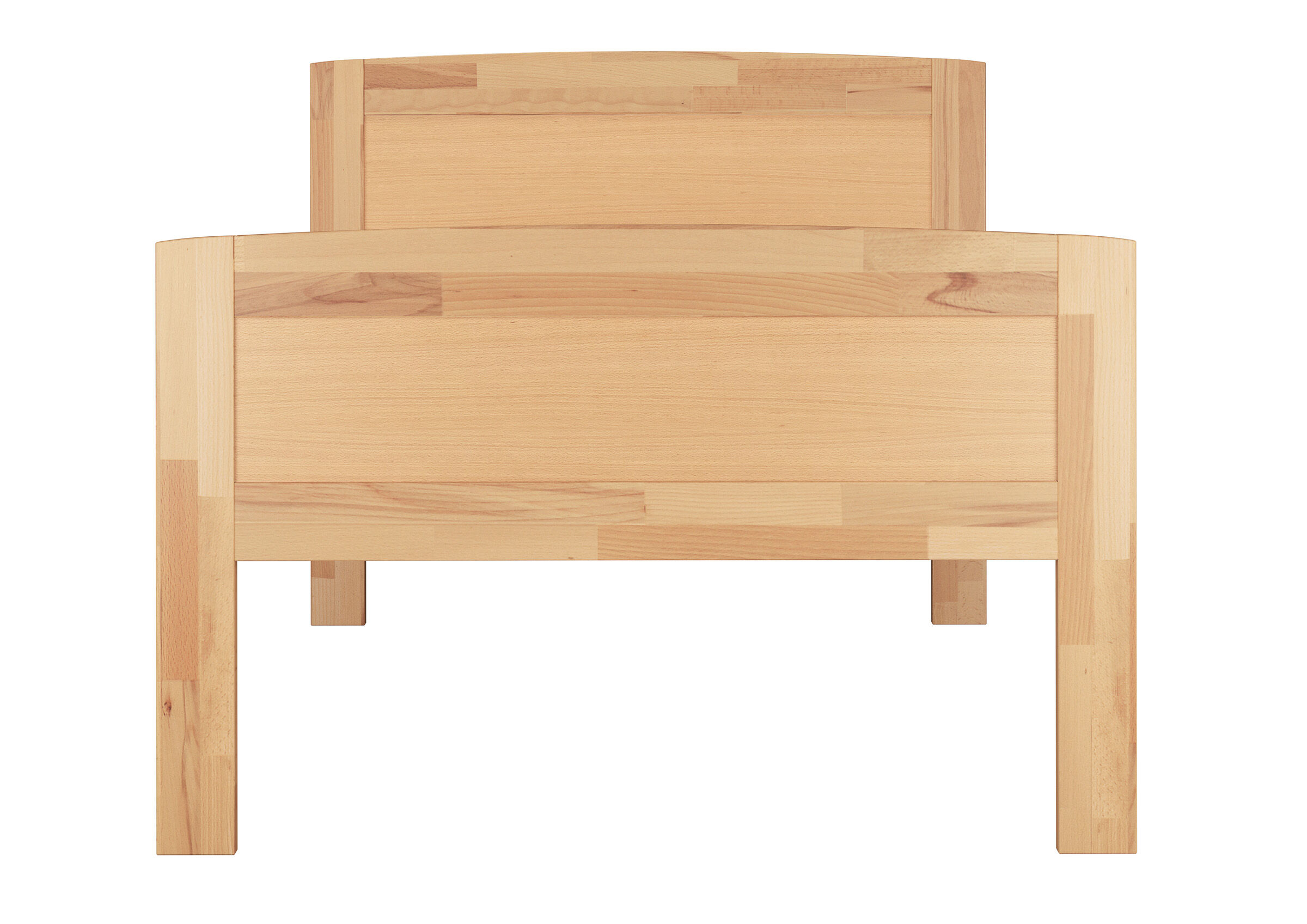 holzstuhl, bettgestell, holz, naturholz, massivholz, Frontansicht Buchebett