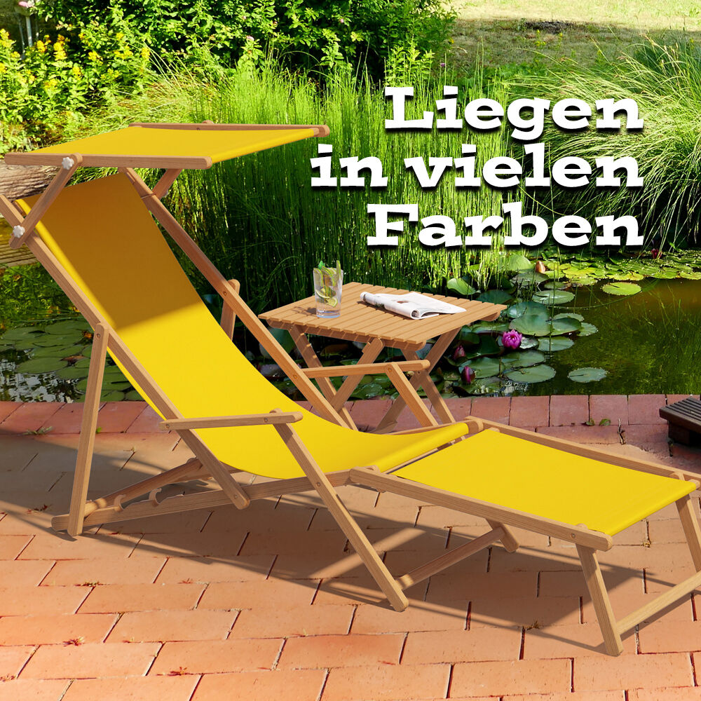 Loungestuhl, Sonnenliege, Gartenmöbel, Gelb, Klappstuhl,