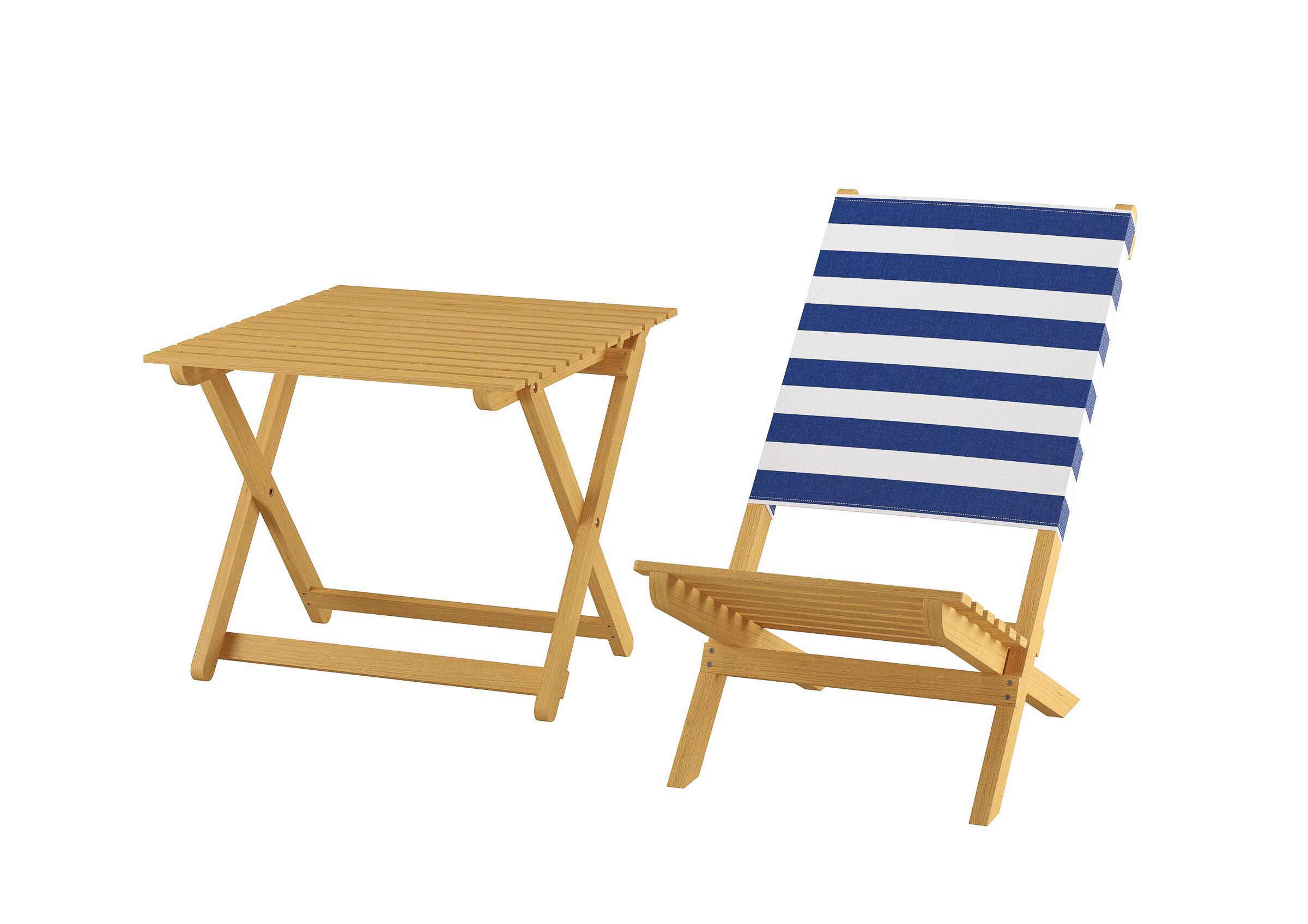 Holz Tisch, Klappbar, Gartentisch, Klappstuhl, Strandstuhl, Anglerstuhl hell mit Tisch