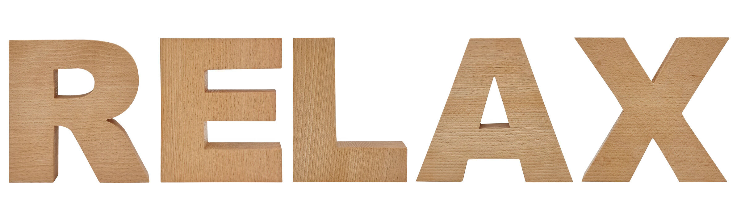 Elegante Art der Holzbuchstaben RELAX