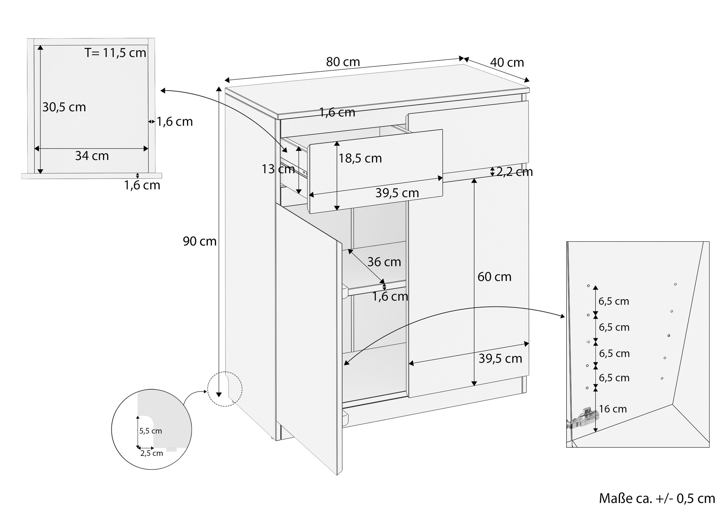 Lowes Cabinet, Schublade, Sideboard, Schrank, Maße, Maße der Kieferholzkommode