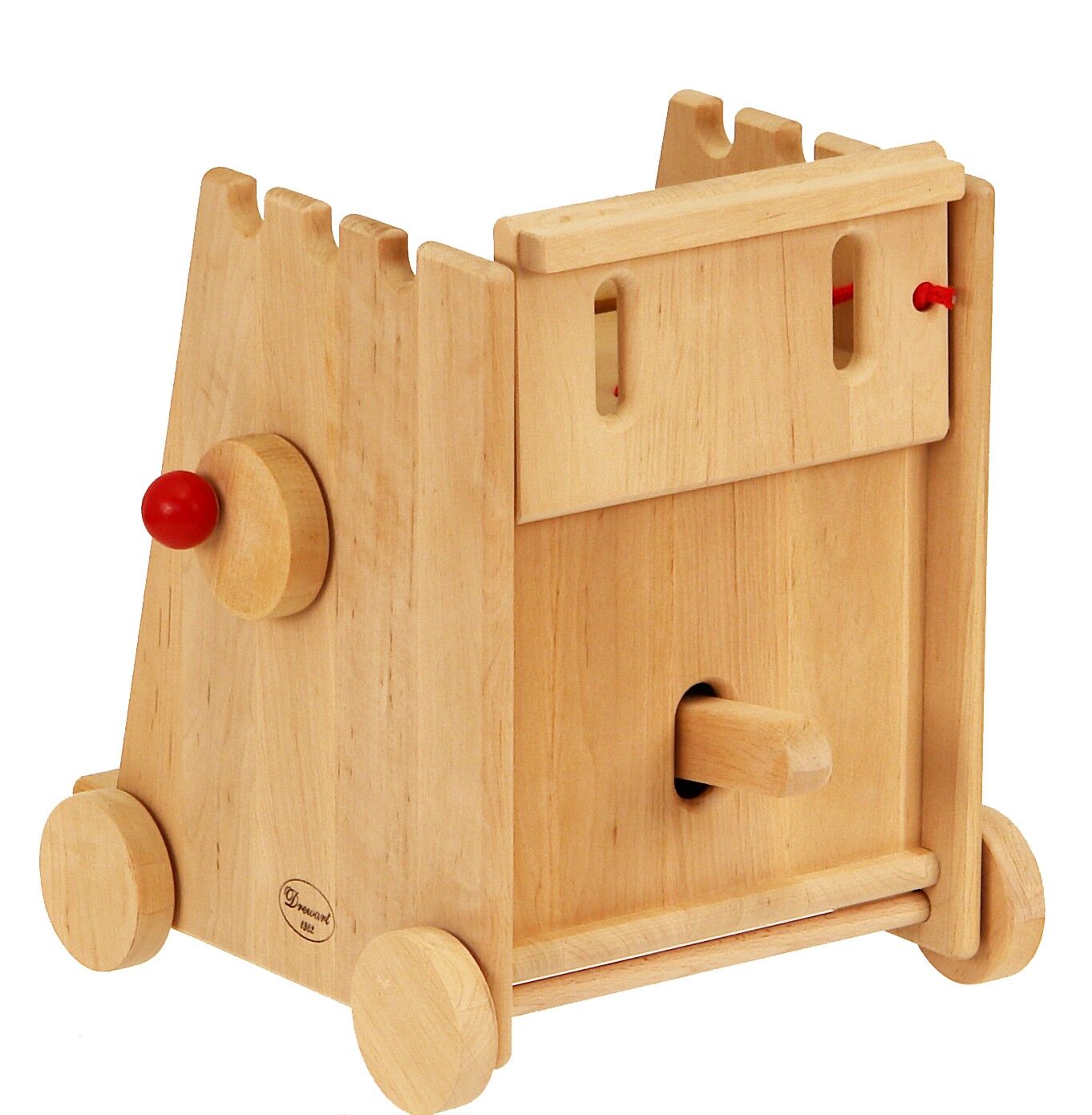 Holzspielzeug, Kinderwerkzeug, Wagen, Kreisel, Holzspiel, Rammbock aus Holz