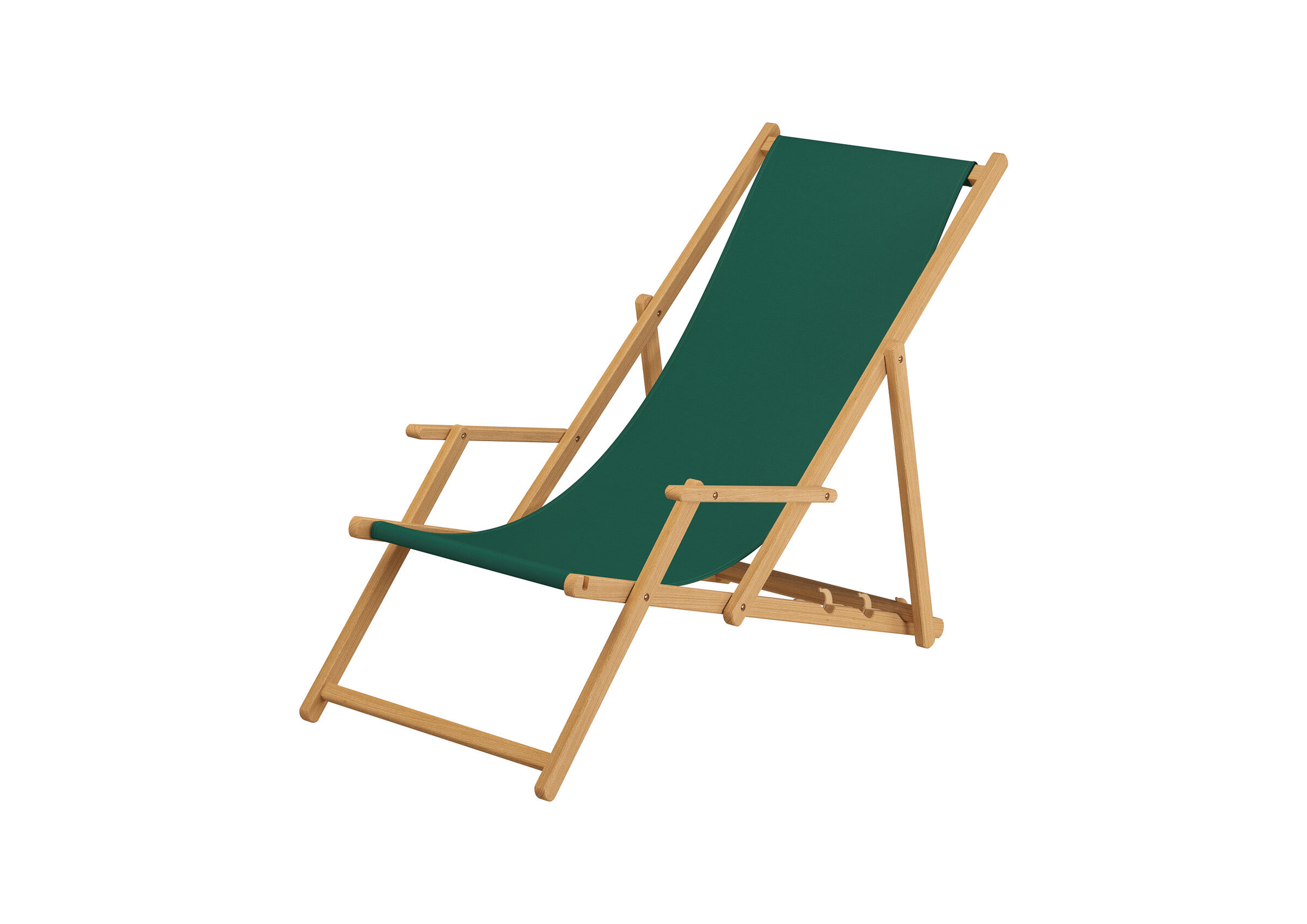 Sonnenliege, Relaxliege, Holzgestell, Grün, Klappstuhl, zusammenklappbarer, handlicher Liegestuhl