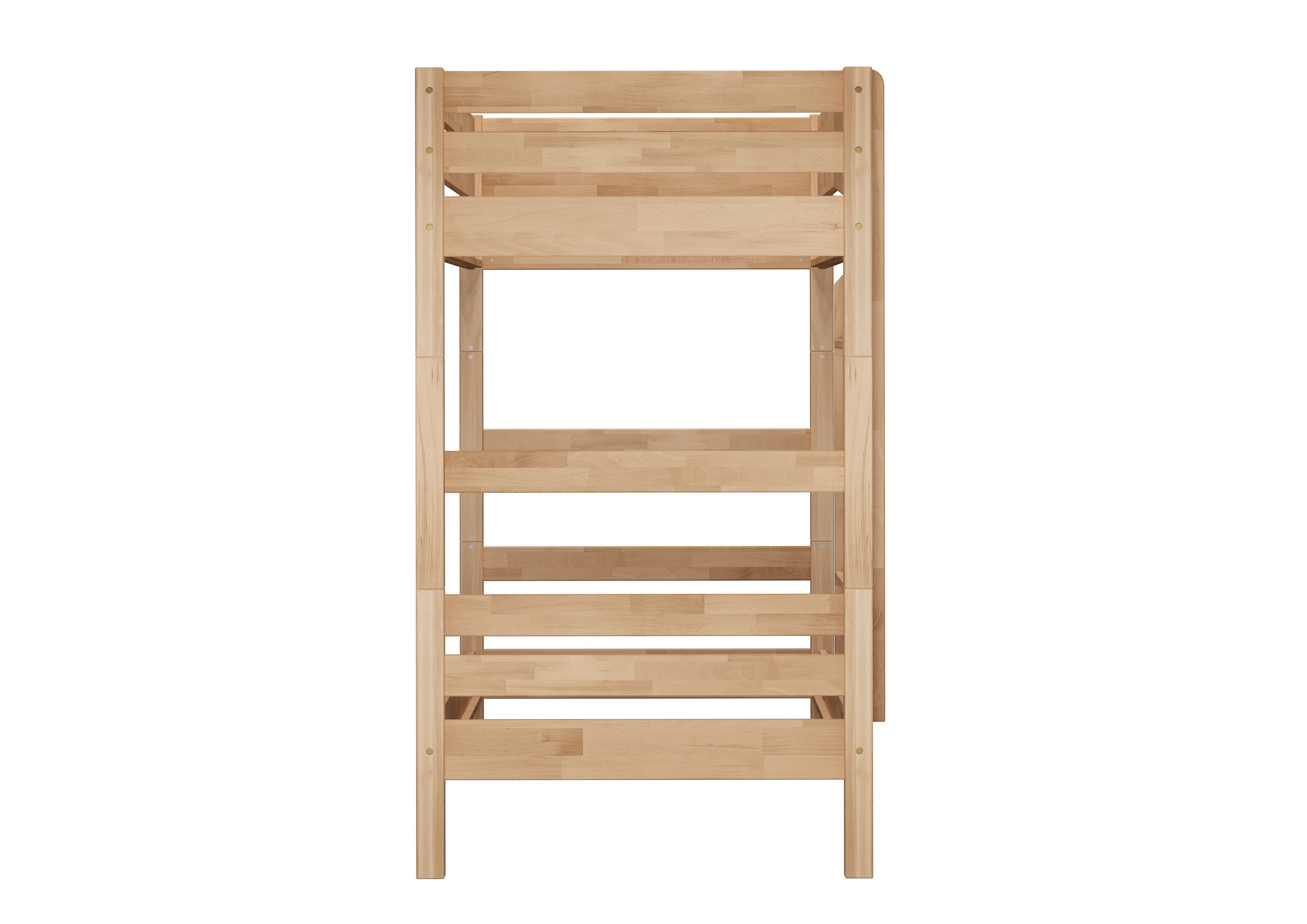 Holzbettrahmen, Birke, Massivholz, Kastensystem, Lattenrost-Unterbau, Schönes Stockbett 90x200 cm Buche massiv