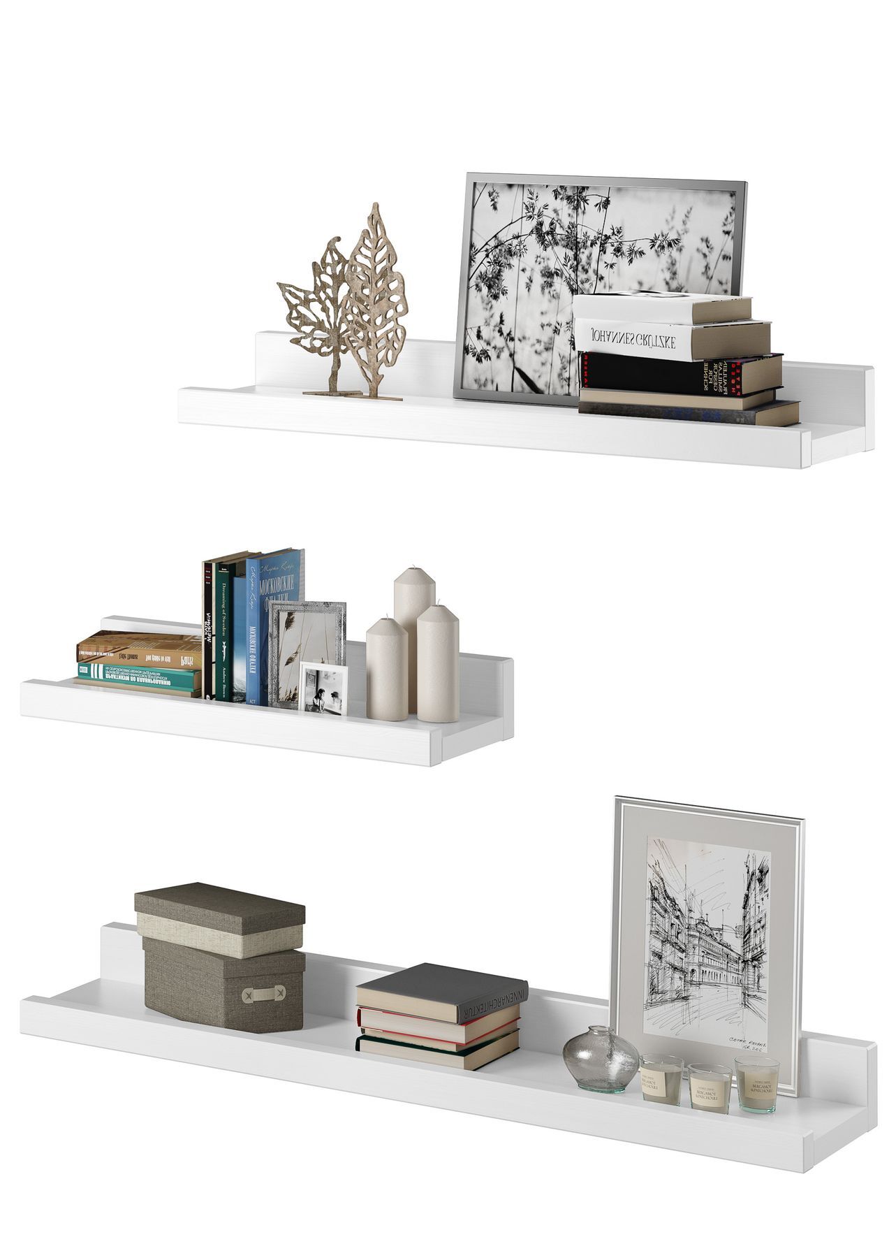 wandregal, wandregale, regal, deko, bücher, Elegante Fotoleisten aus Massivholz