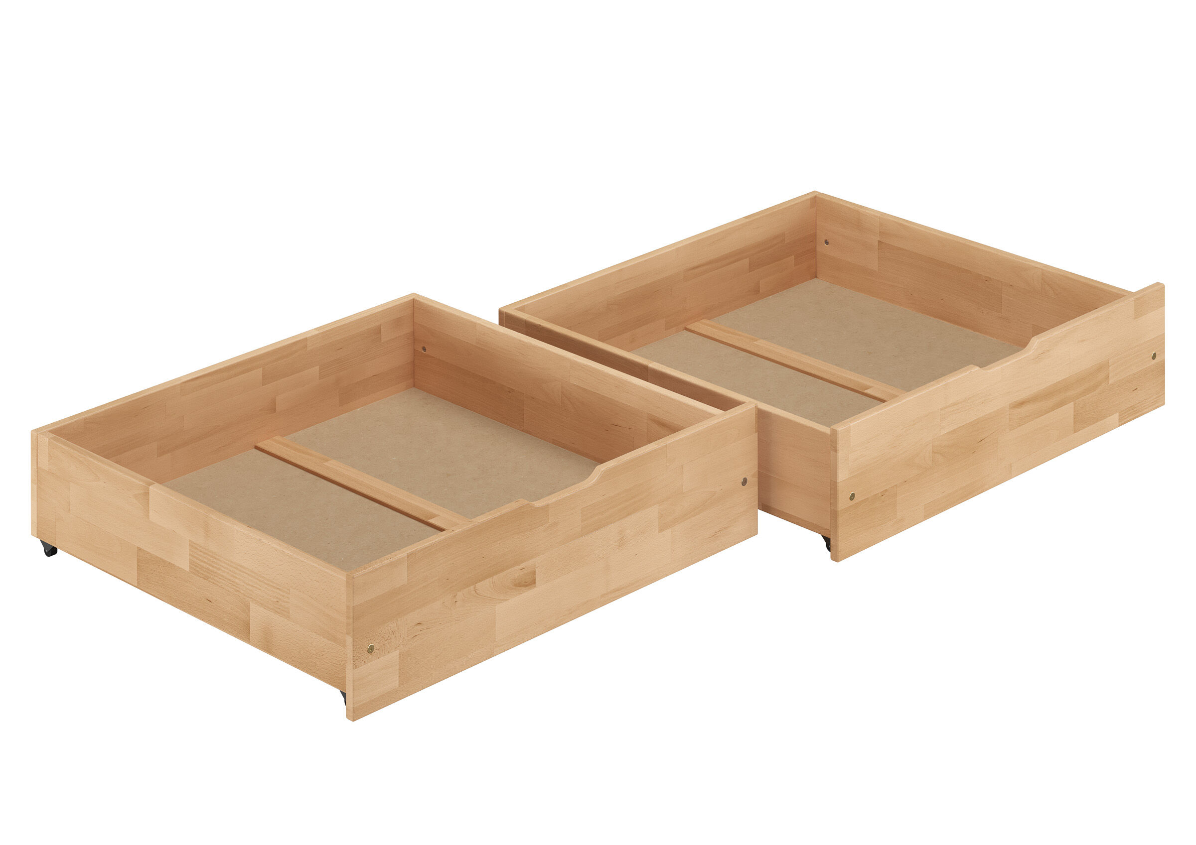 Holzbox, Bettenkasten, Schublade, Massivholz, Bettkasten, Buche Doppelkasten