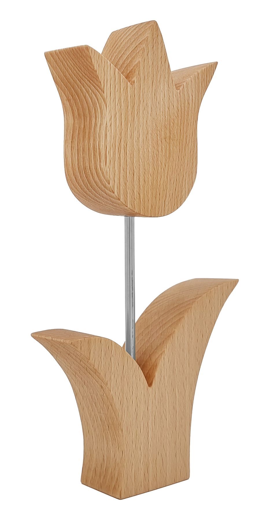 Holz, Blume, Skulptur, Lampenfigur, Tulpe, Kleine Buchenholztulpe geölt