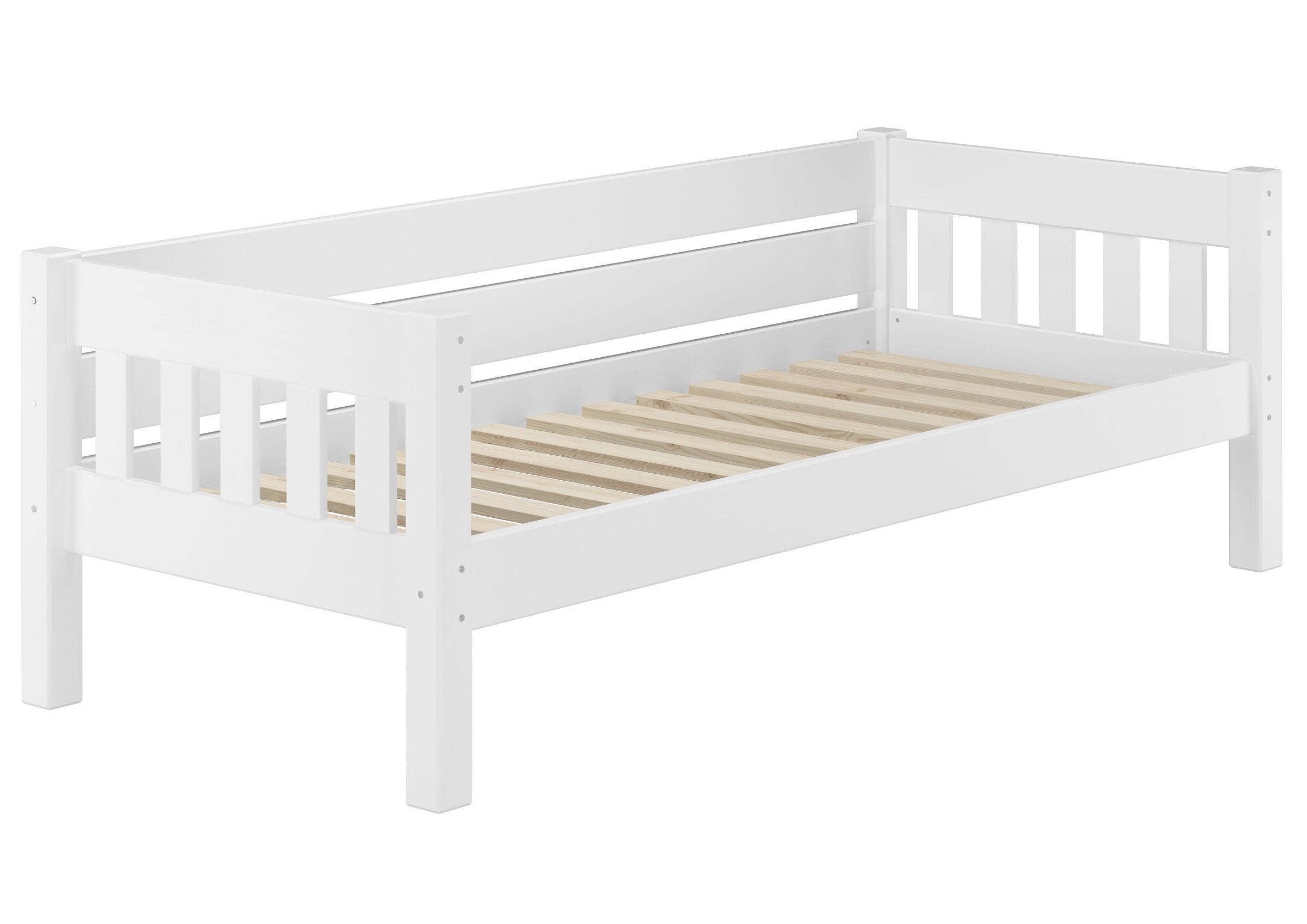Kinderbett, Holz, Weiß, Lattenrost, Gitterbett, kinderbett-wie-couch