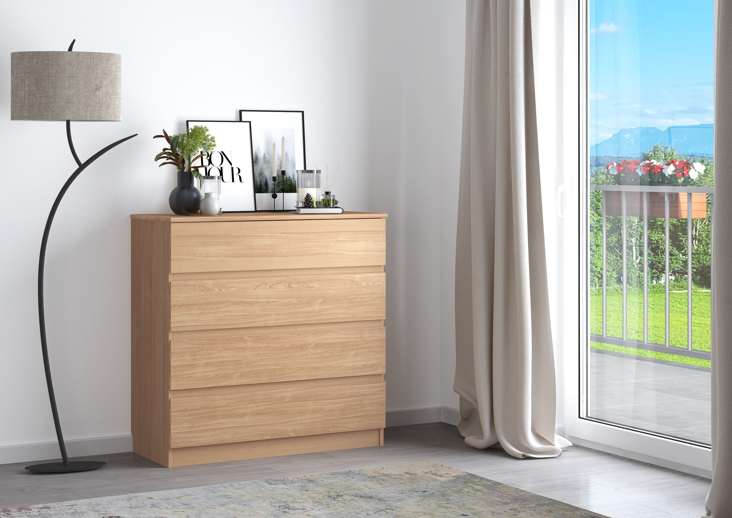 Kleiderschrank, Kommode, Holz, Lampe, Dekoration, Schöne Buche Kommode