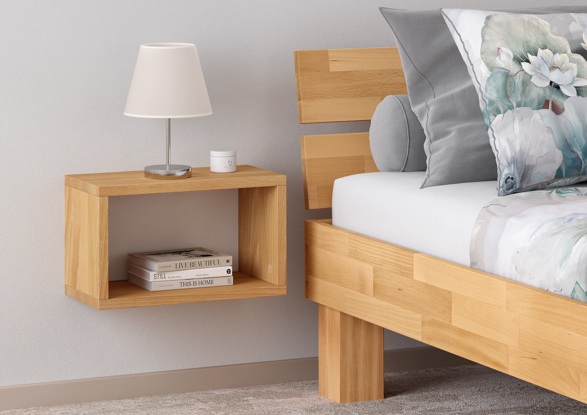 Lampe, Tischlampe, Innenarchitektur, Kissen, Mobiliar, Nachttisch wandhängend