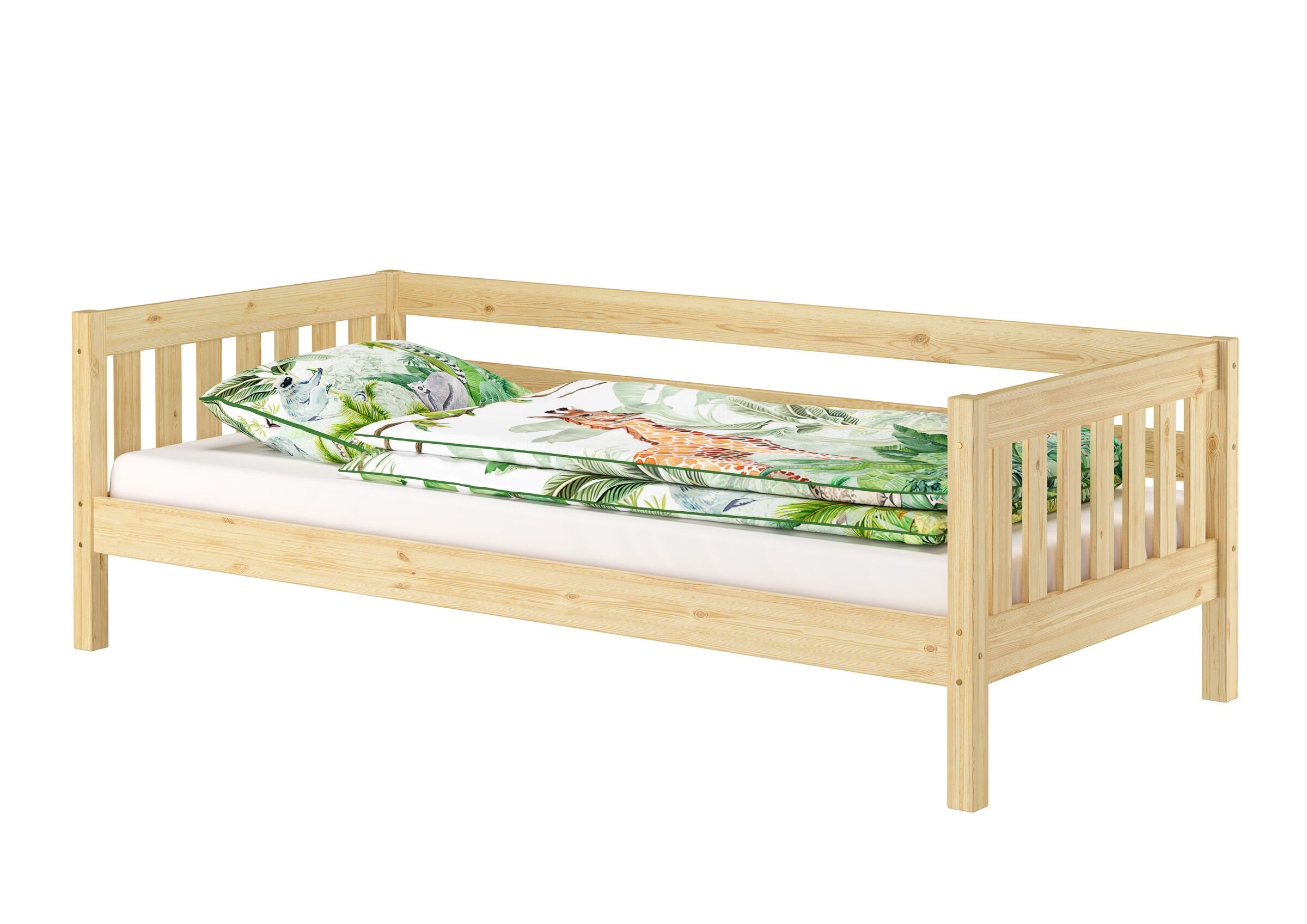 Moebel, Krippe, Babybett, Bodenbett Kiefer Natur