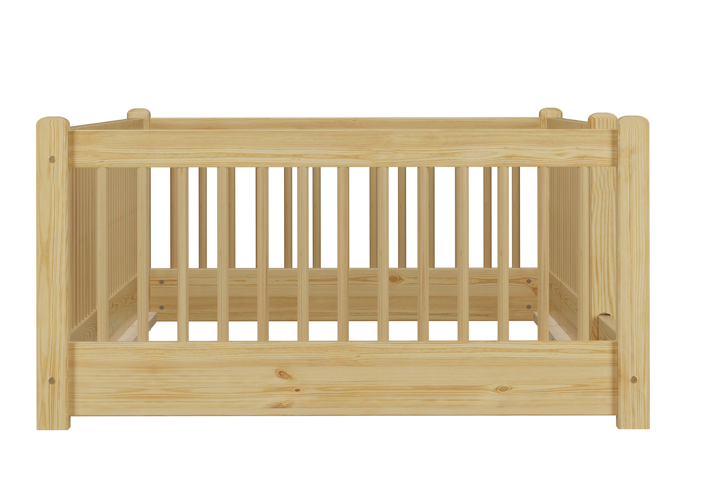 Holzbettrahmen, Kinderbett, Gitterbett, Naturholz, Babybett Zarge, Schönes Kinderbett