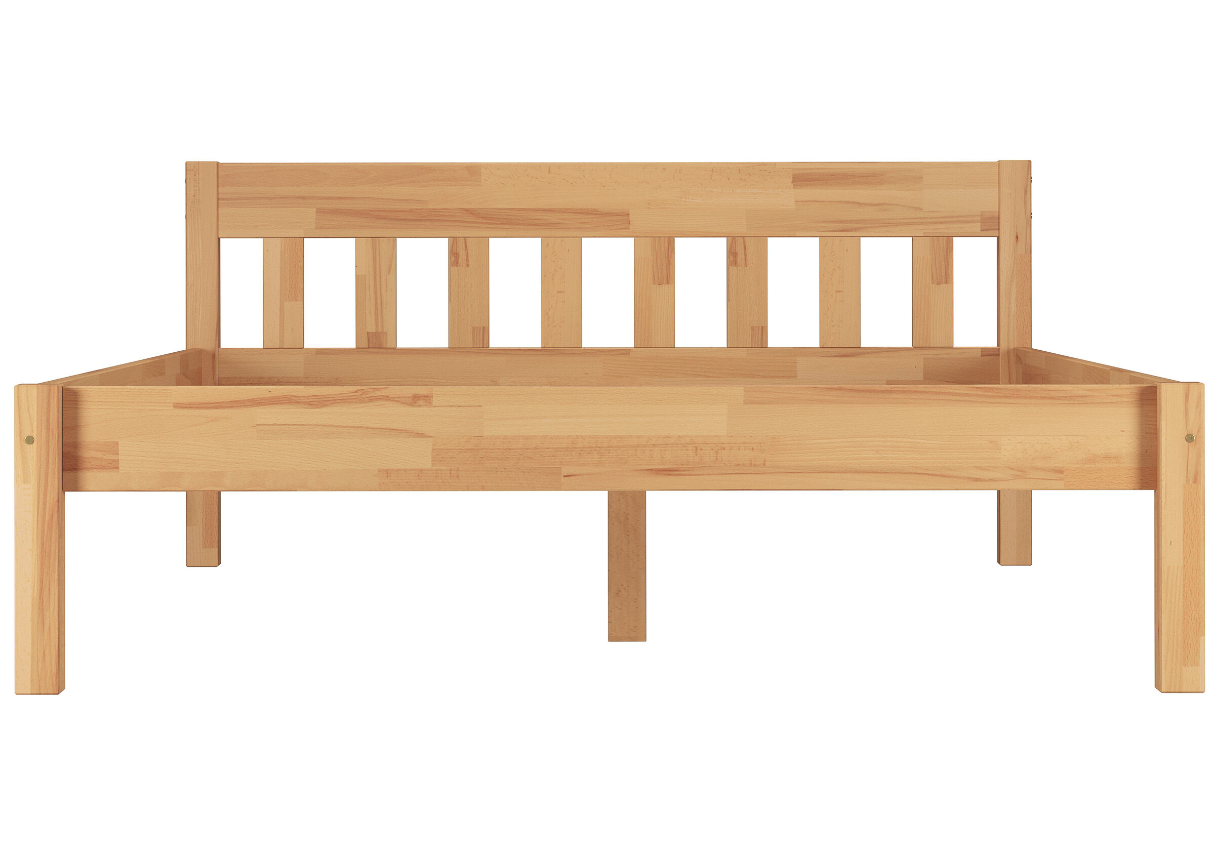 holzbett, holzbettrahmen, bettgestell, naturholz, holzbett, Detailbild des Buche Ehebettes 140x220