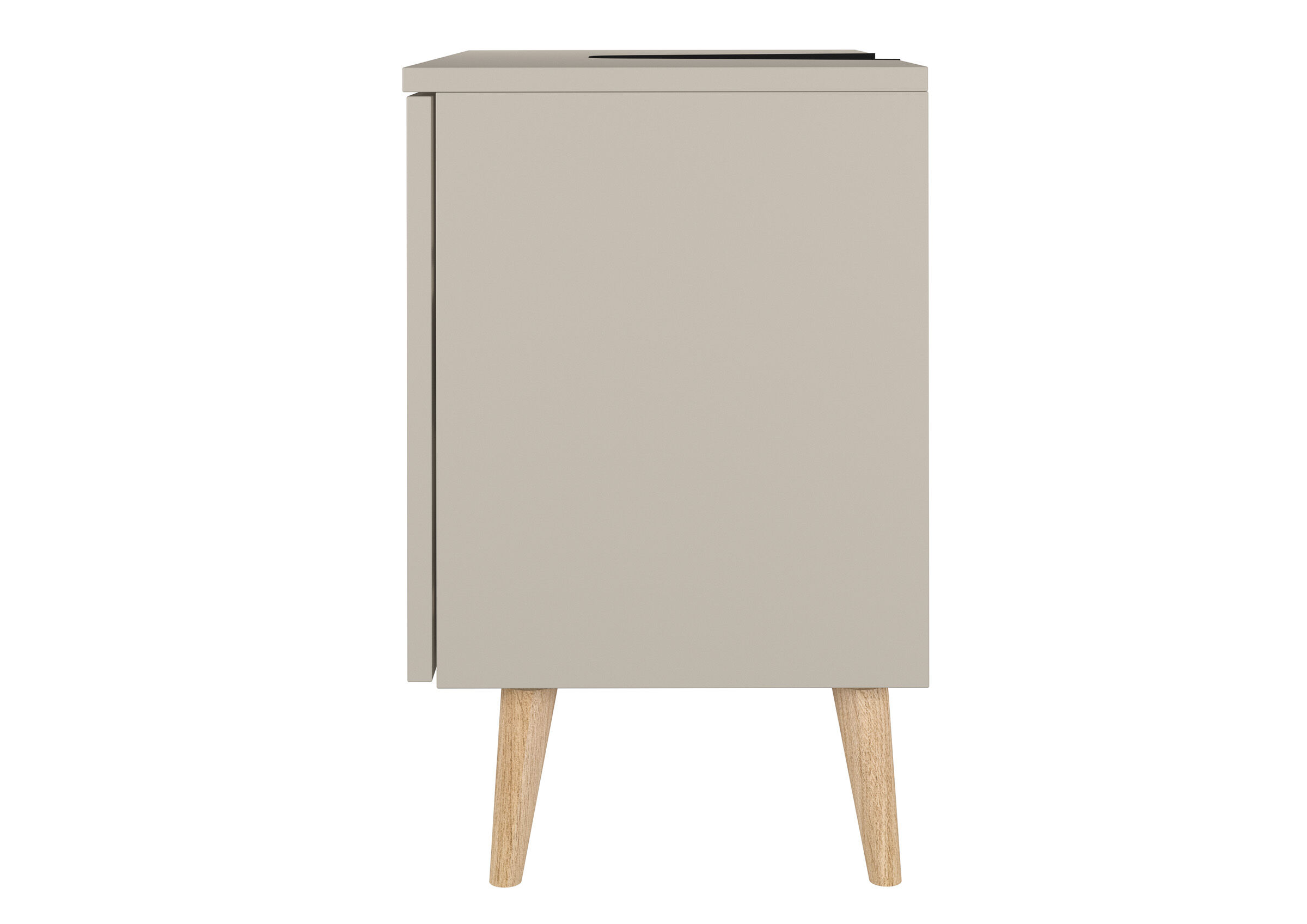 Kleiderschrank, Schrank, Beige, Holzbeine, Sideboard-ähnlich, Seitenansicht Waschtisch mit Füßen