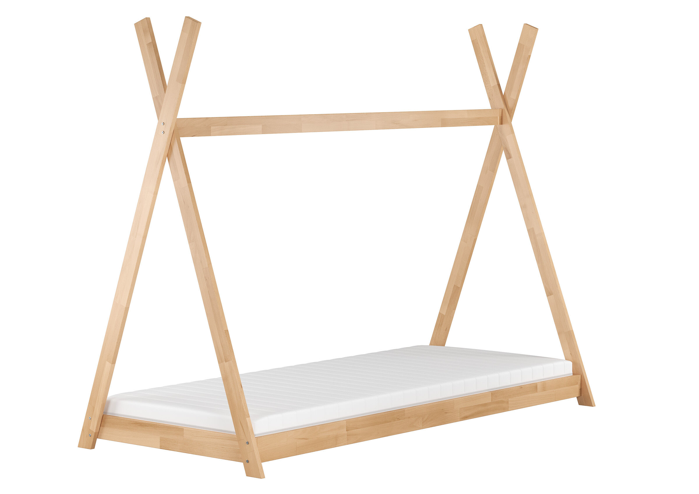 Niedriges Futonbett für Kinder 90x200 mit Rollrost und Matratze Schaukel, Spielzeug, Krippe, Mobiliar, Bett für Säuglinge, Schlichtes Kinderbett 90x200 mit Rollrost und Matratze