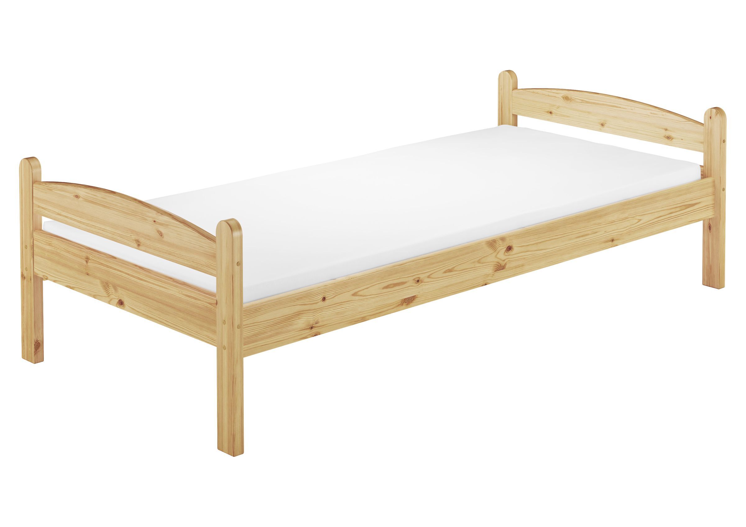 holzbett, einzelbett, naturholz, holzoptik, einfaches design, Einzelbett Kiefer natur mit Matratze