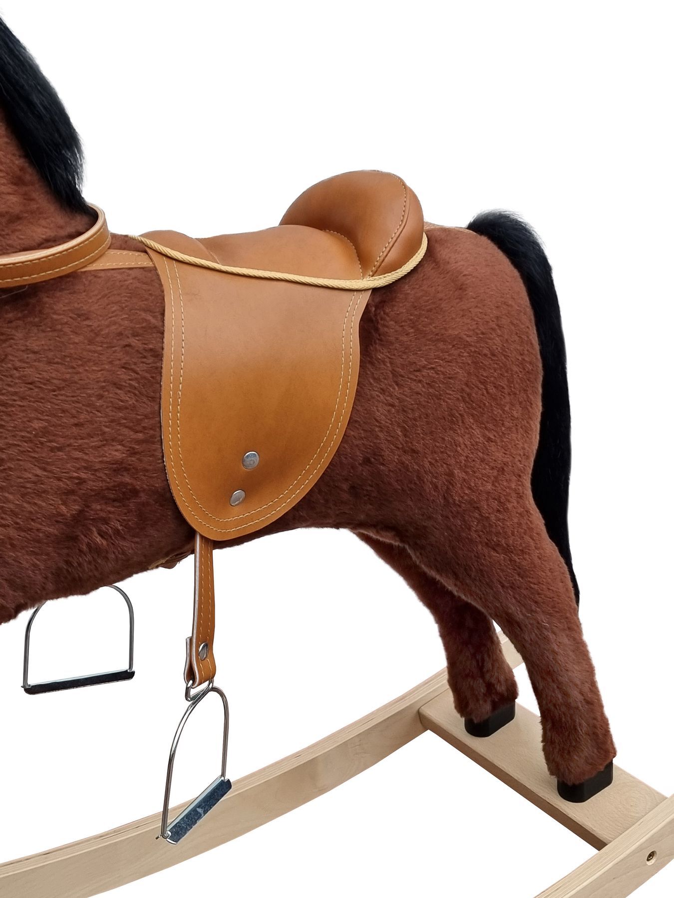 Sattel, Leder, gepolstert, Steigbügel, Pferdersee, gesatteltes Spielzeugpony