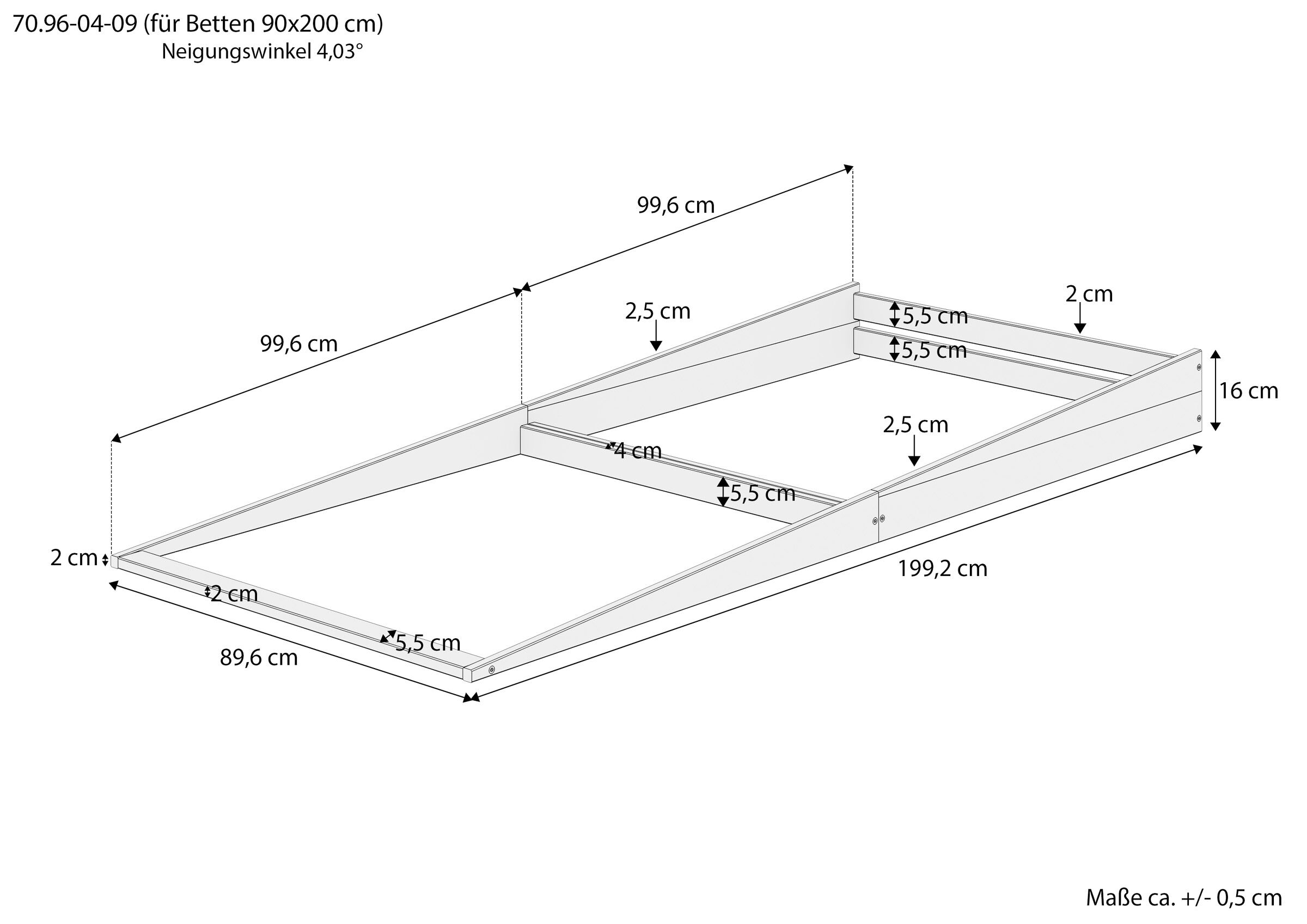 Diagramm, Handlung, Bogen, Waffe, Maschine, Maße des Keilrahmens aus Fichte 90x200