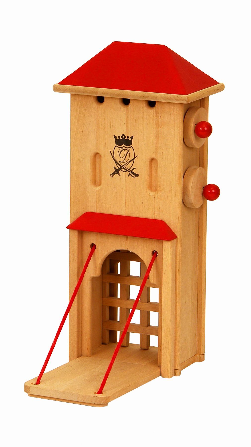 Holzspielzeug, Turm, Schule, Türmchen, Kletterturm, Zugbrücke Ritterburg