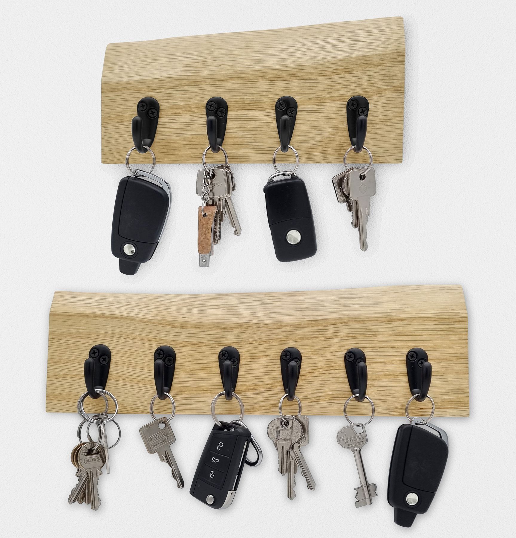 schlüssel, schlüsselanhänger, schlüsselring, autoschlüssel, fernbedienung, Schlüsselbrett aus Eiche