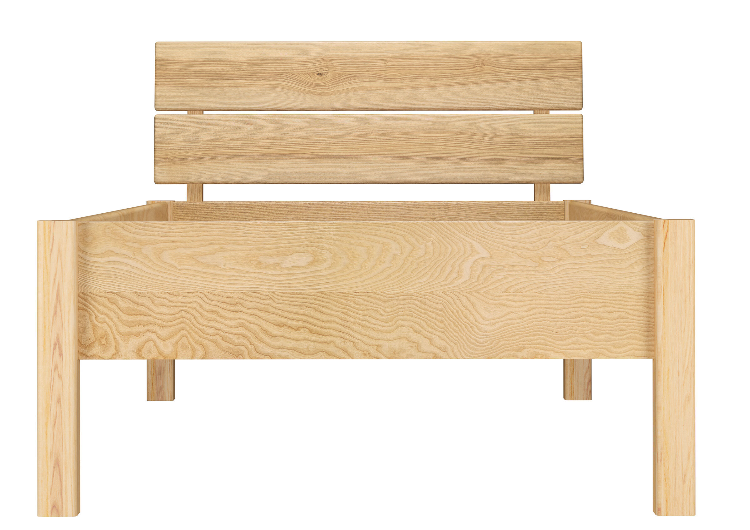 Zeitloses Vollholzbett 80x200 aus Esche
