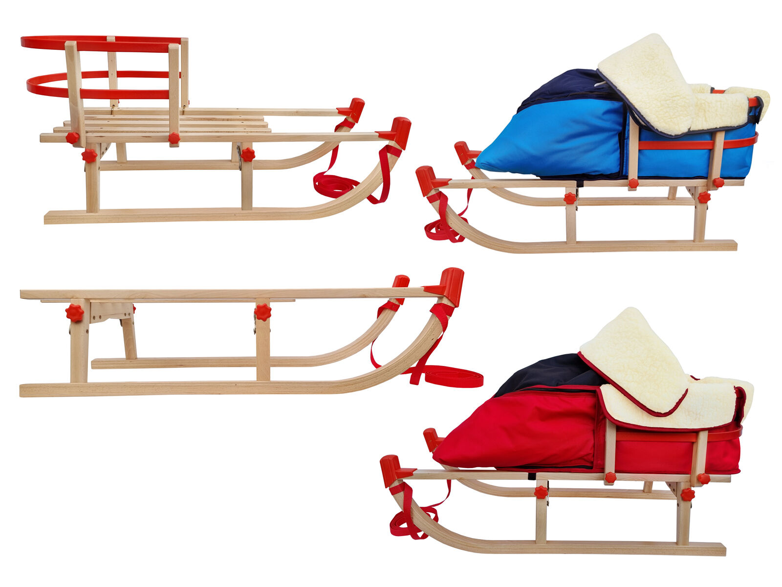 Schlitten, Schlitten-Set, Holzschlitten, Kinder-Schlitten, Decke, Schlitten verschiedene Ausführungen