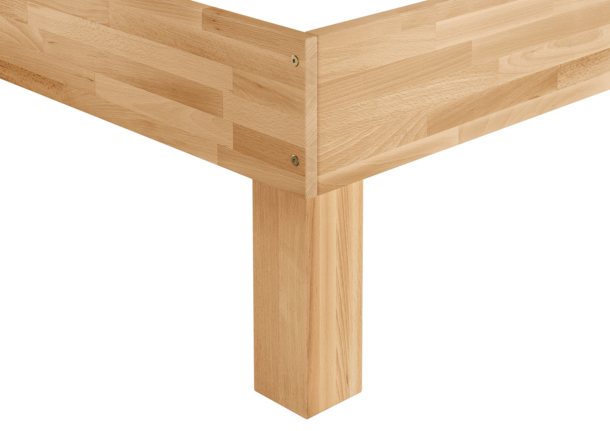 holz, tisch, holzplatte, beine, verbindung, Buchenholzfuß im Detailbild