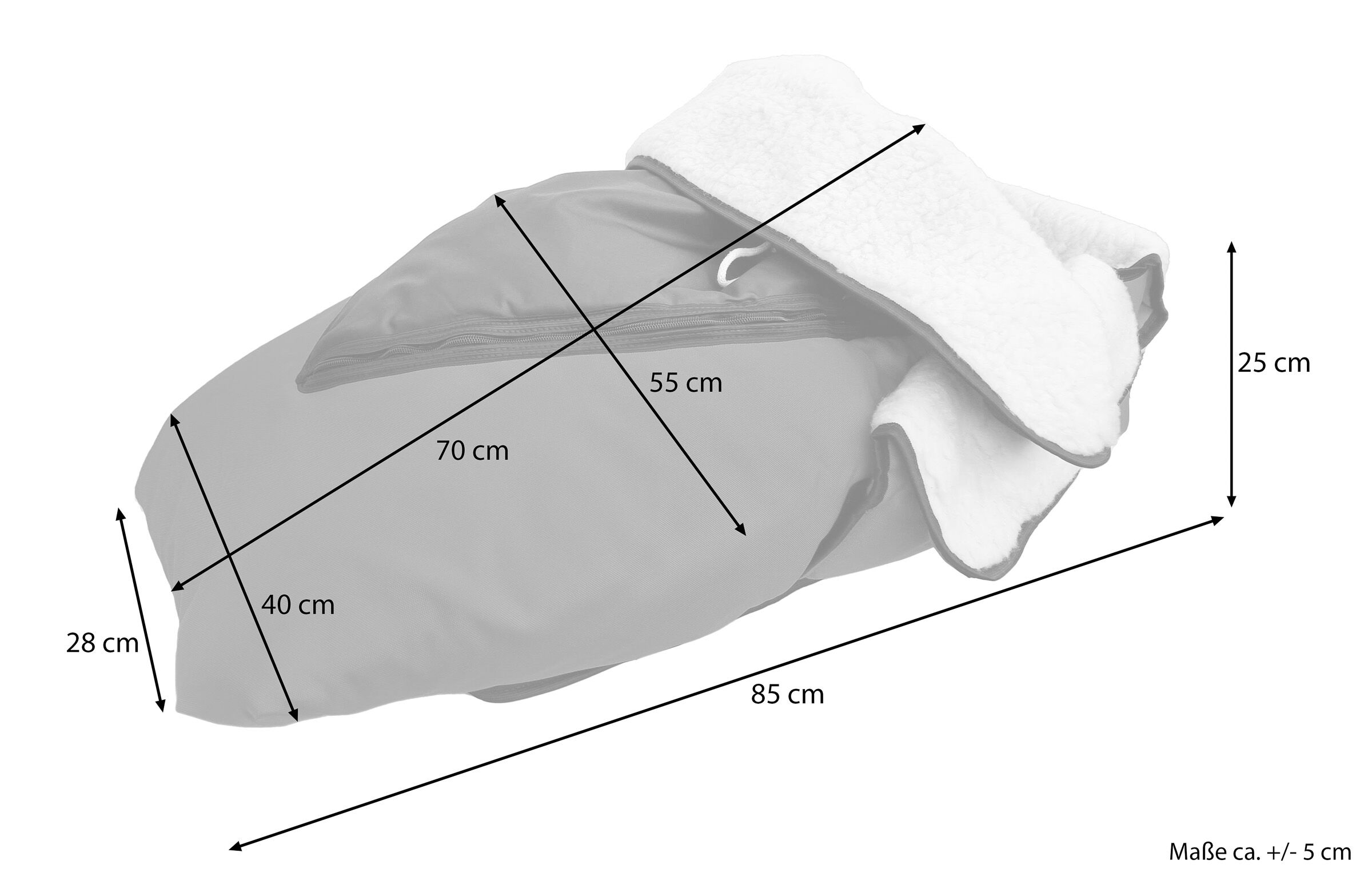 Schneejacke, Parka, Steppjacke, Handschuhbereich, Maße 85 cm, Maße für Lammfellfußsack