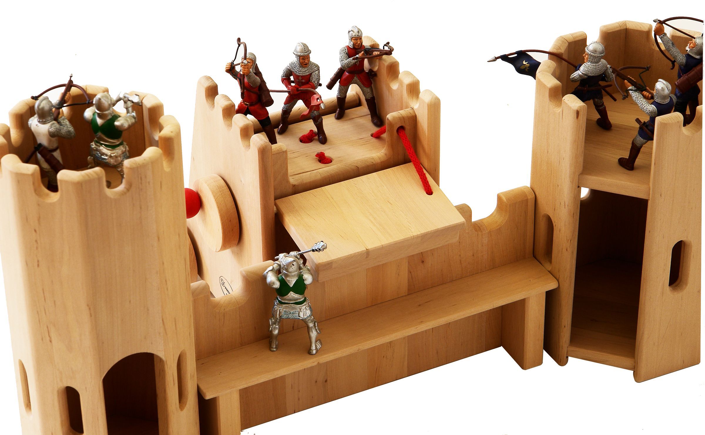 Schachspiel, Holzfigur, Ritterfiguren, Schloss, Turnier, Holzritterburg - Zubehör Belagerungsturm