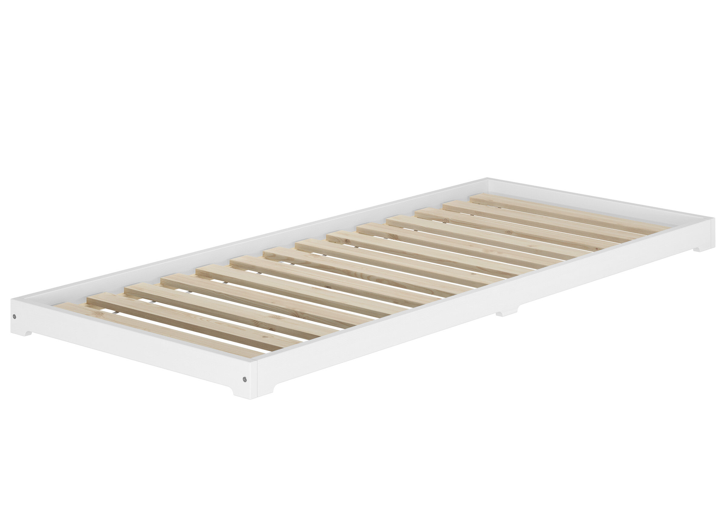 Holzrahmen-sehr-niedrig-100x200 Bodenbett mit Rollrost