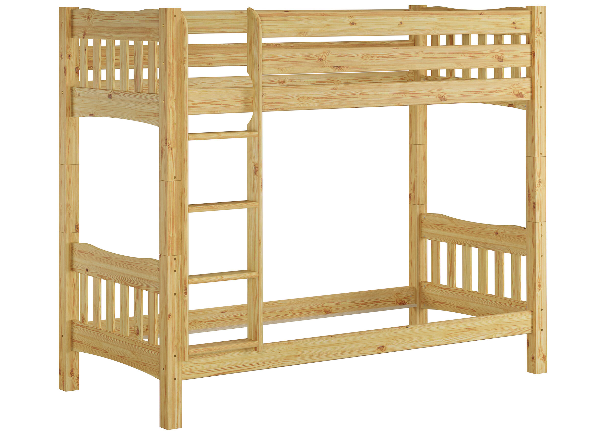 hochbett, holz, naturholz, leiter, gitterseite, Etagenbett Kiefer natur