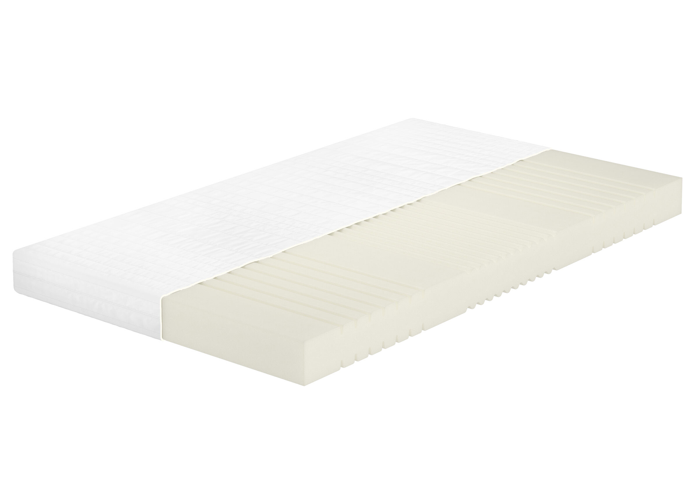 Matratze, Schaumstoff, Weiß, Twin, Memory-Schaum, 7- Zonen Rollmatratze