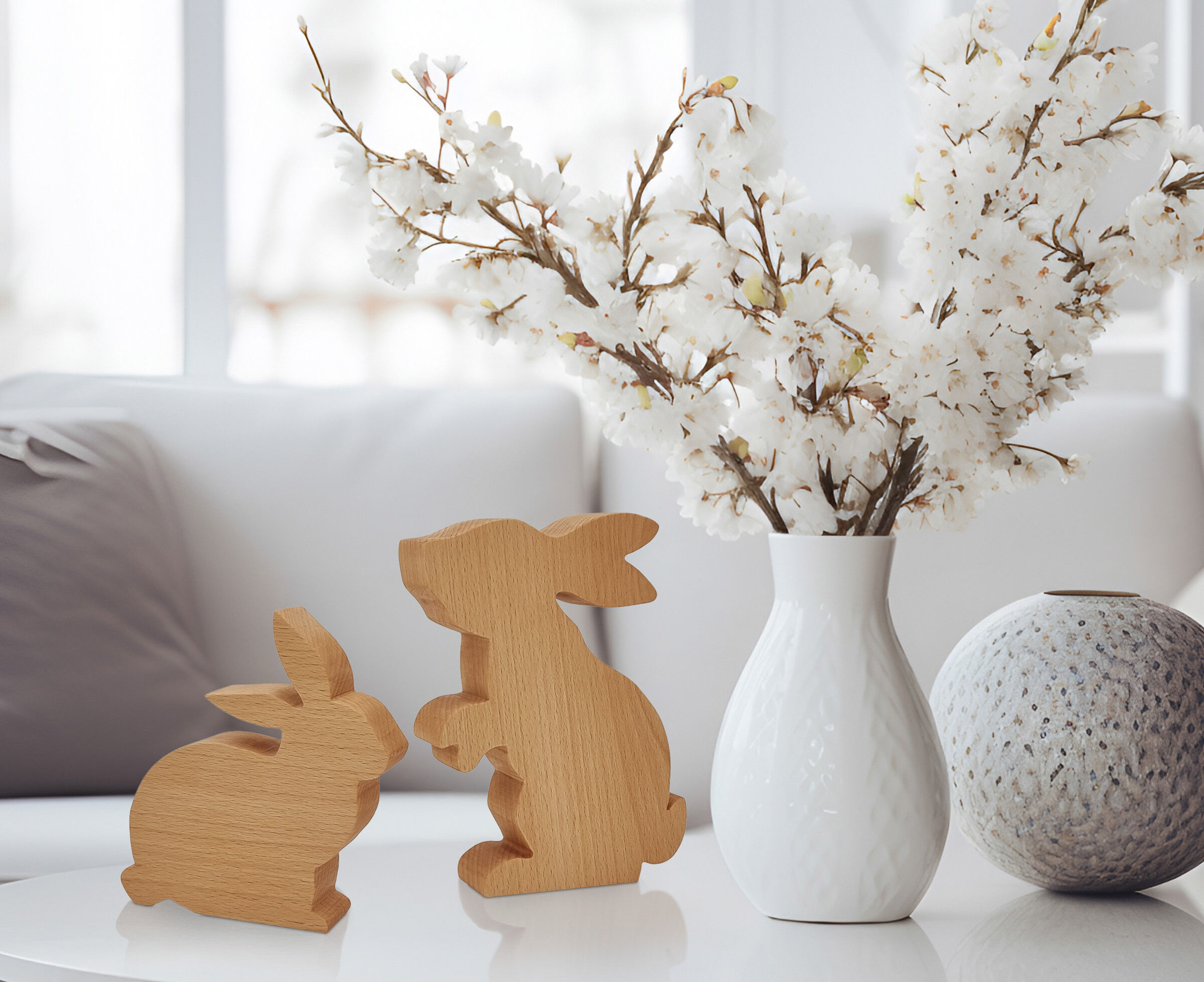 deko, rennen, hase, vase, zweige,