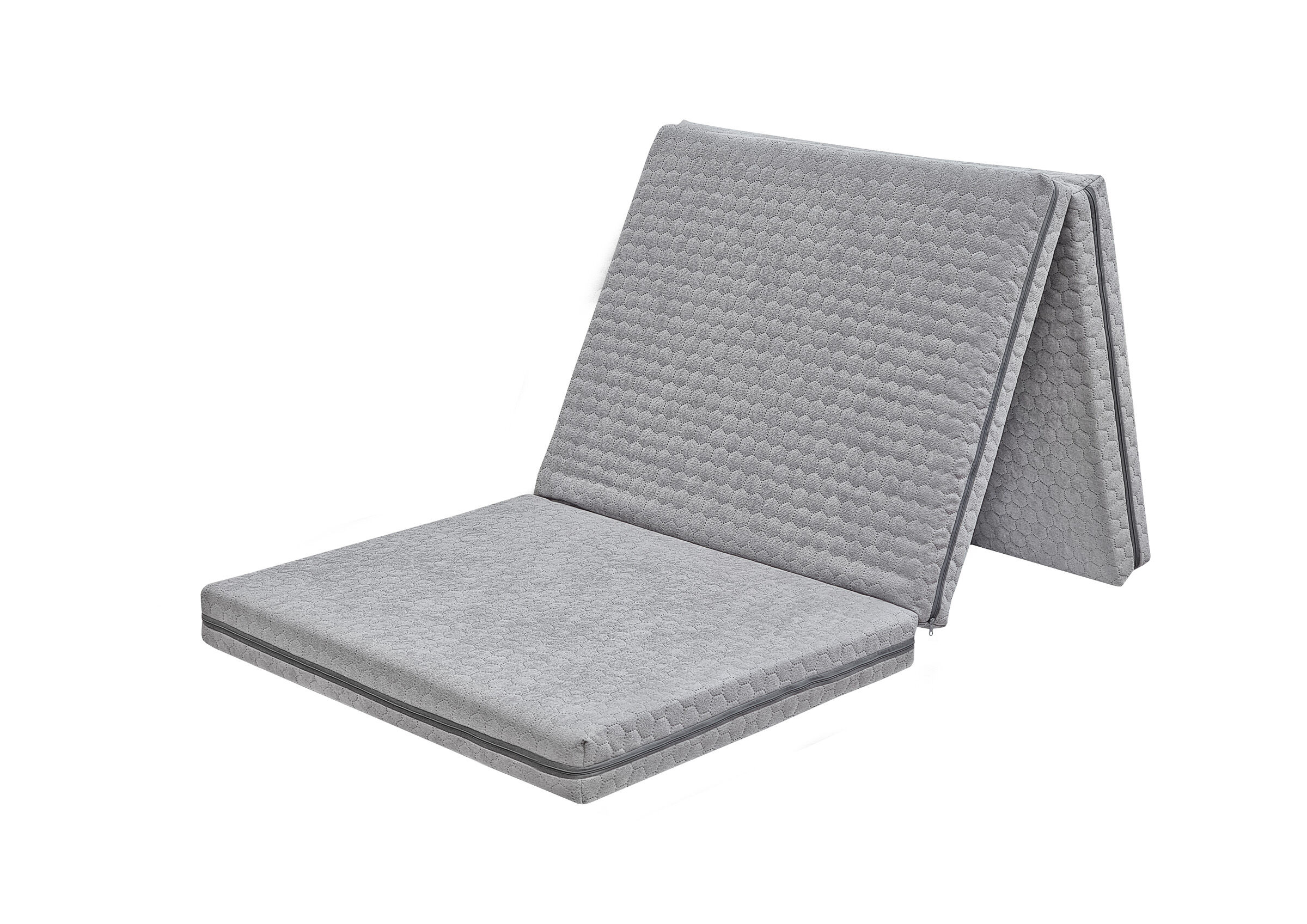 Sitzkissen, Kissen, Gartenstuhl, Futon, 3D-Muster, Graue Faltmatratze 80x200 cm