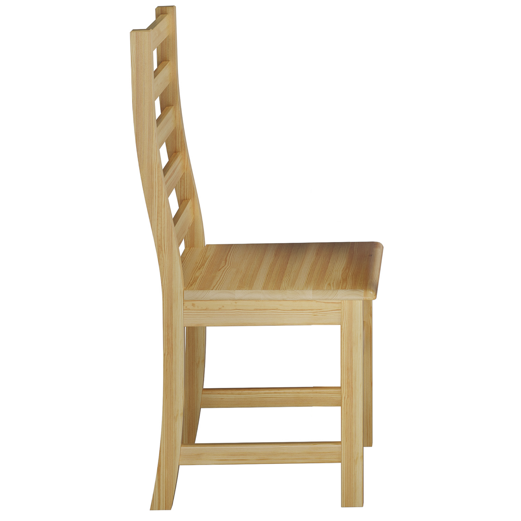 Holzstuhl, Esszimmerstuhl, Naturalholz, gerade Rückenlehne, 4-Bein,