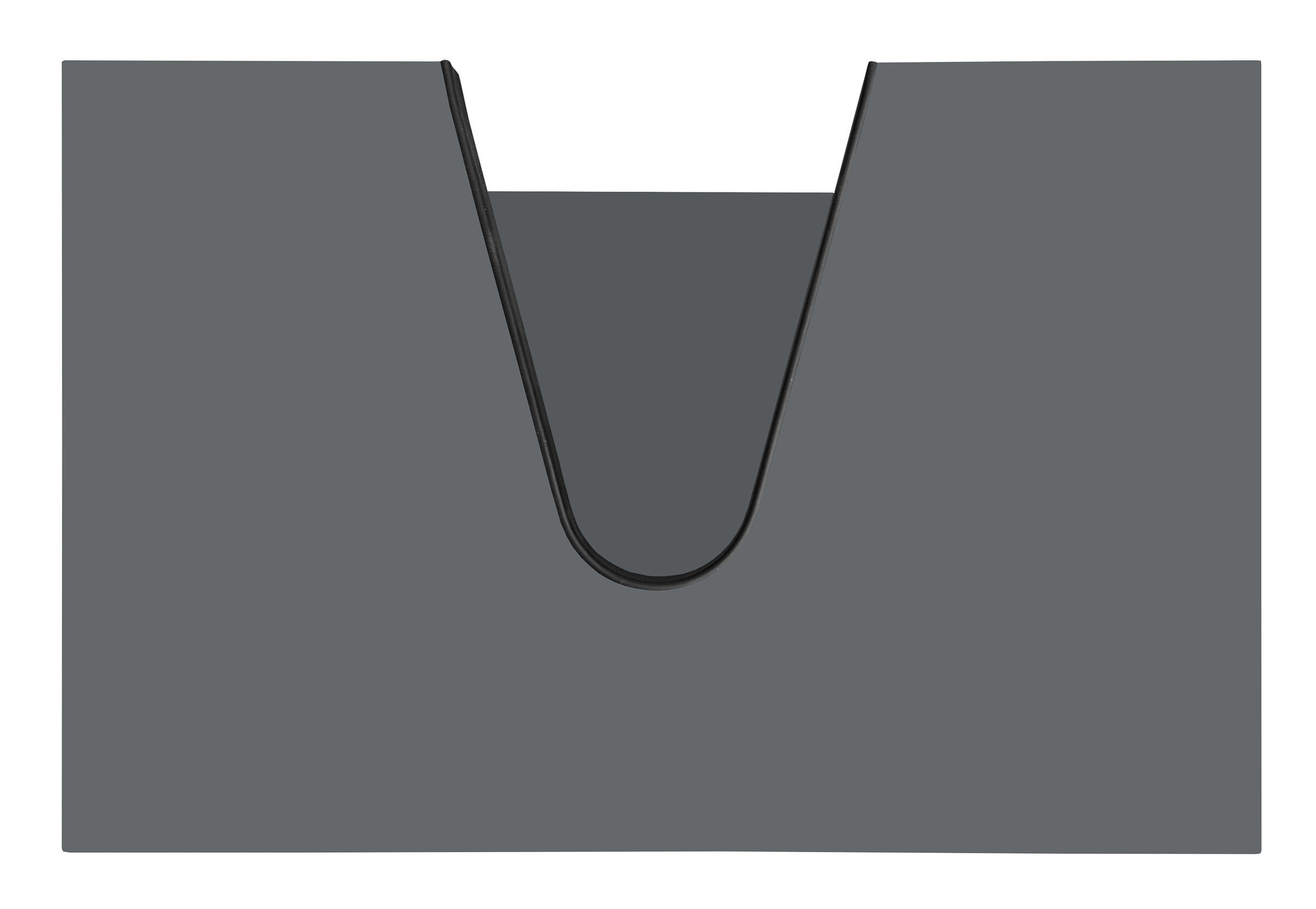 shopping bag, grauer beutel, tasche, henkel, griff, Perspektive von oben auf den grauen Unterschrank