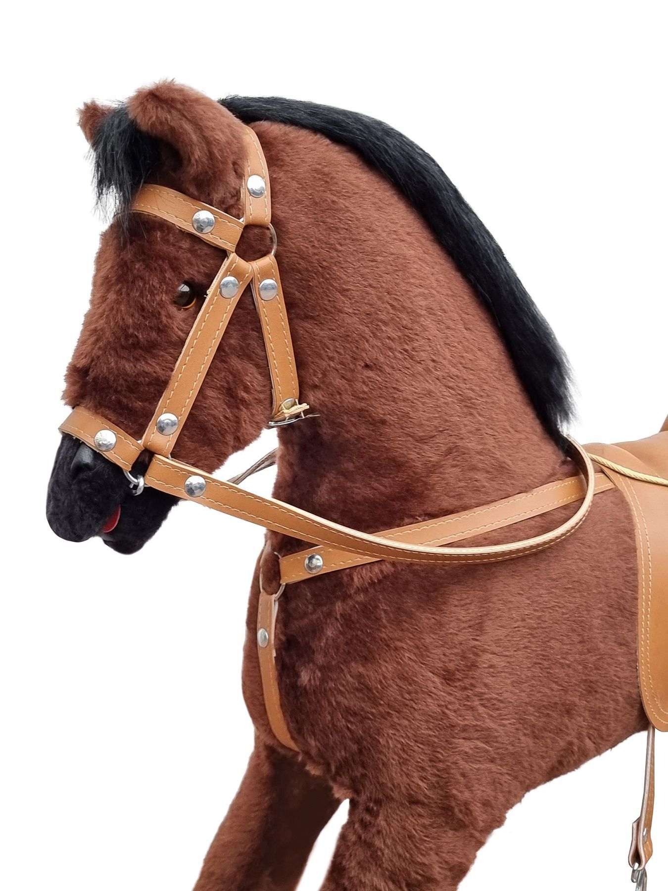 Pferd, Sattel, Halfter, Ledern, Reitpferd, Schaukelpferd für 3 Jährige