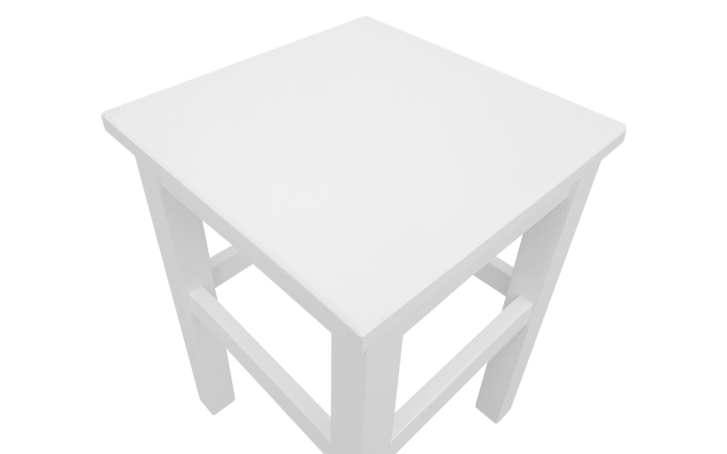 kleines tisch, weißer holzstuhl, tee-table, beistelltisch, holzoberfläche, Detailbild des weißen Hockers