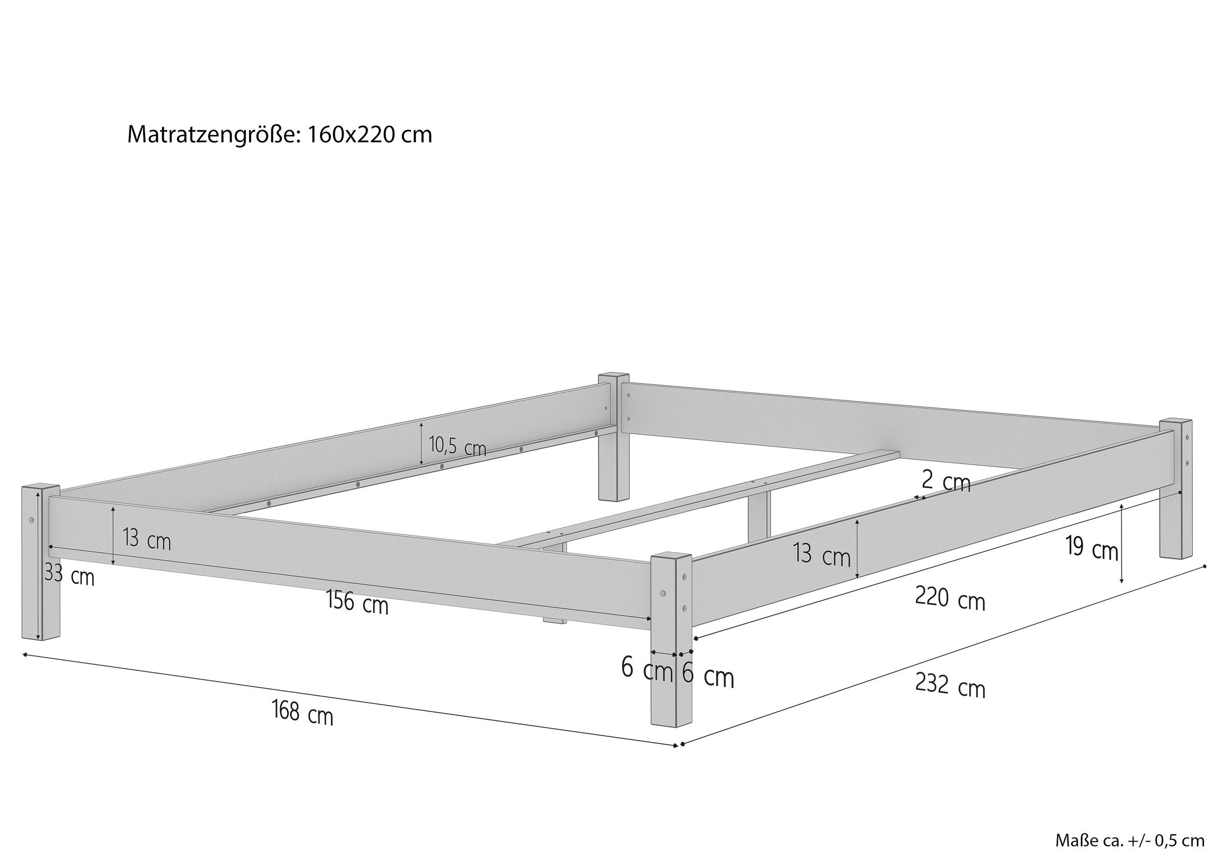 holzbett, bettgestell, liegefläche, massivholz, bauplan, Skizze mit Maße