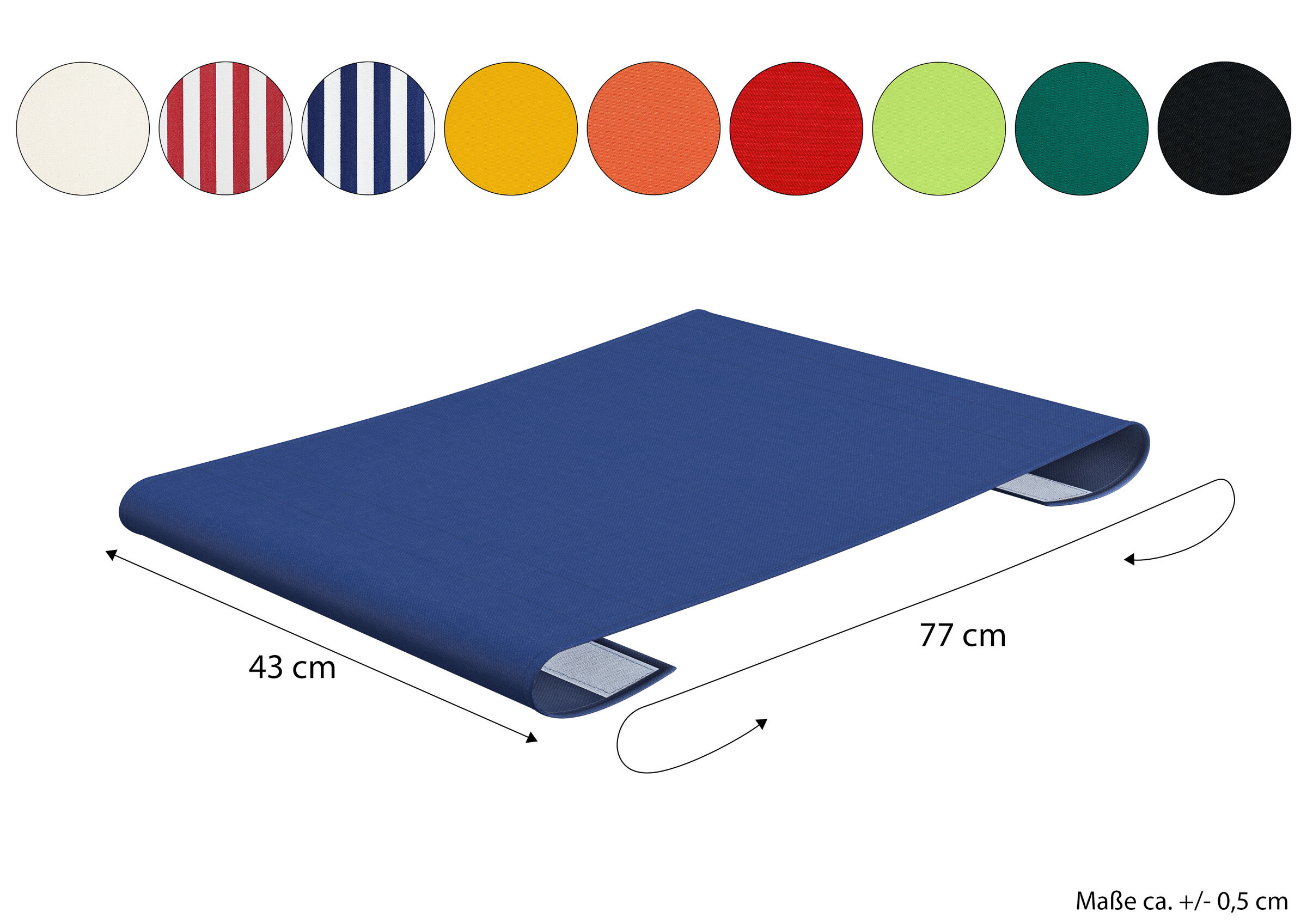 yoga mat, fitness mat, exercise mat, blau, faltbar, Optionale Stofffarben für Sonnendach und Fußteil
