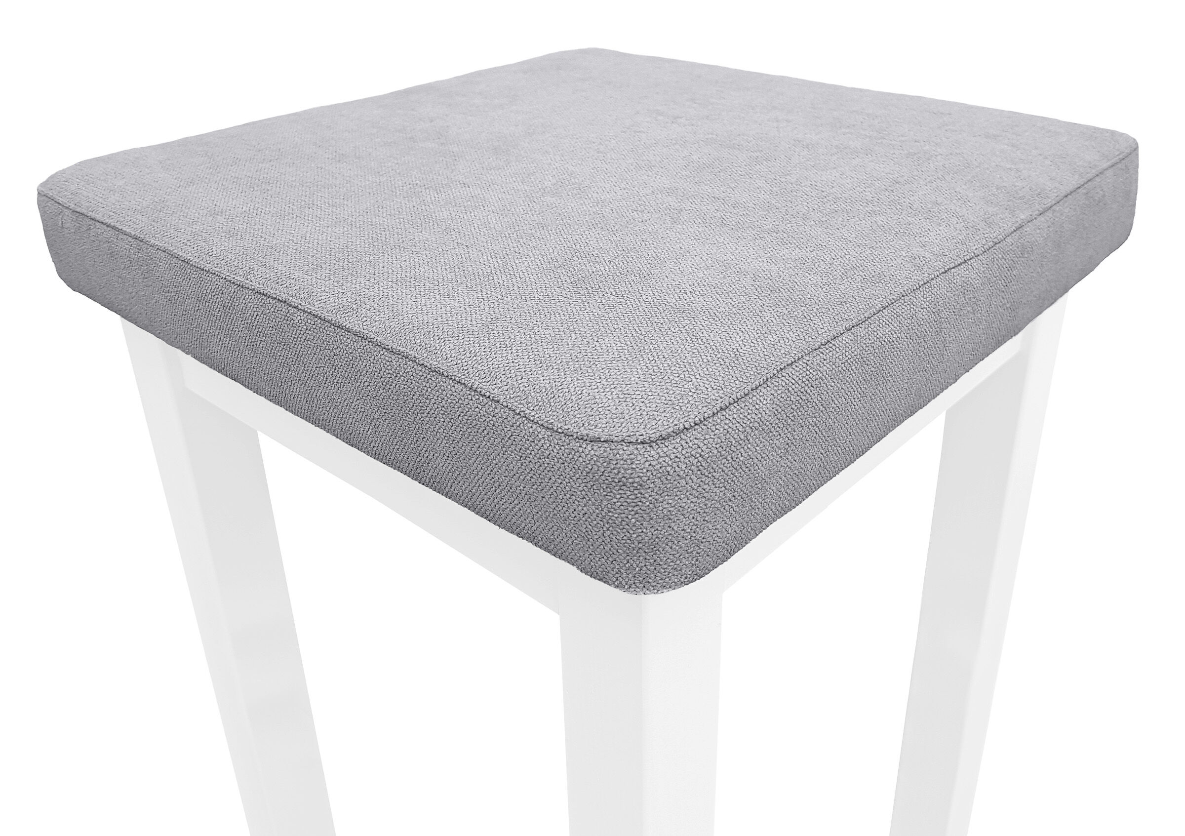 Hocker, Sitzkissen, Grau, Stuhlbeine, Textilbezug, Tresenhocker-Küche-grau-weiß-80cm