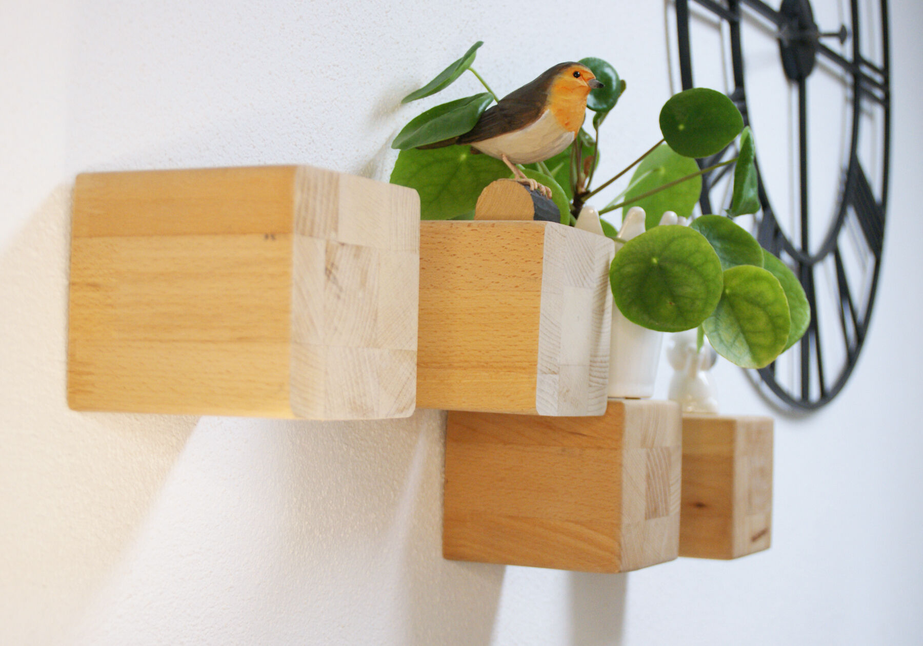 wandregal, holzregal, wanddeko, pflanzenhalter, kerzenhalter, Regal mit unsichtbaren Beschlägen