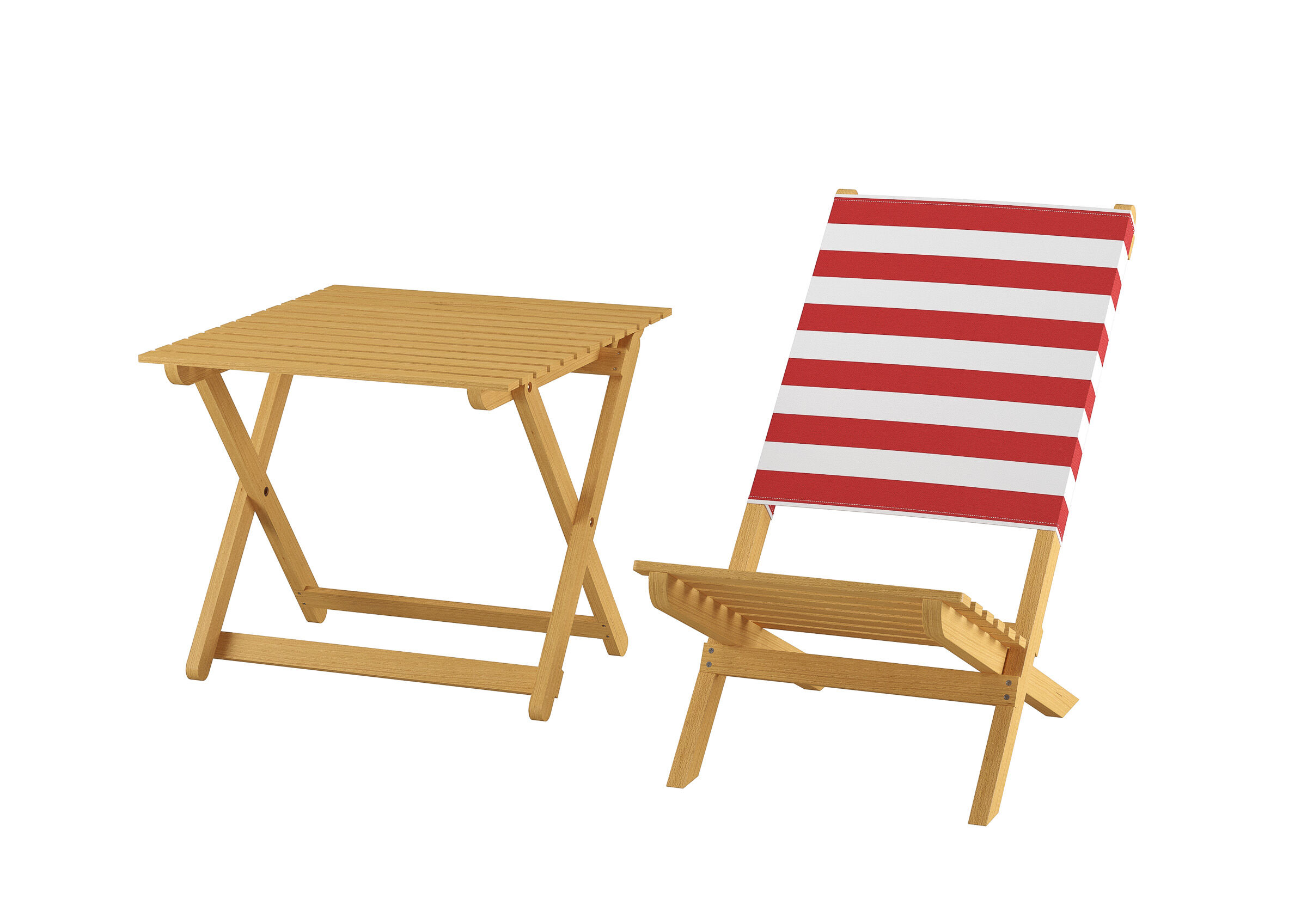 Strandkorb, Holzstuhl, Sonnentisch, Holz, gestreift, Anglerstuhl mit Tisch