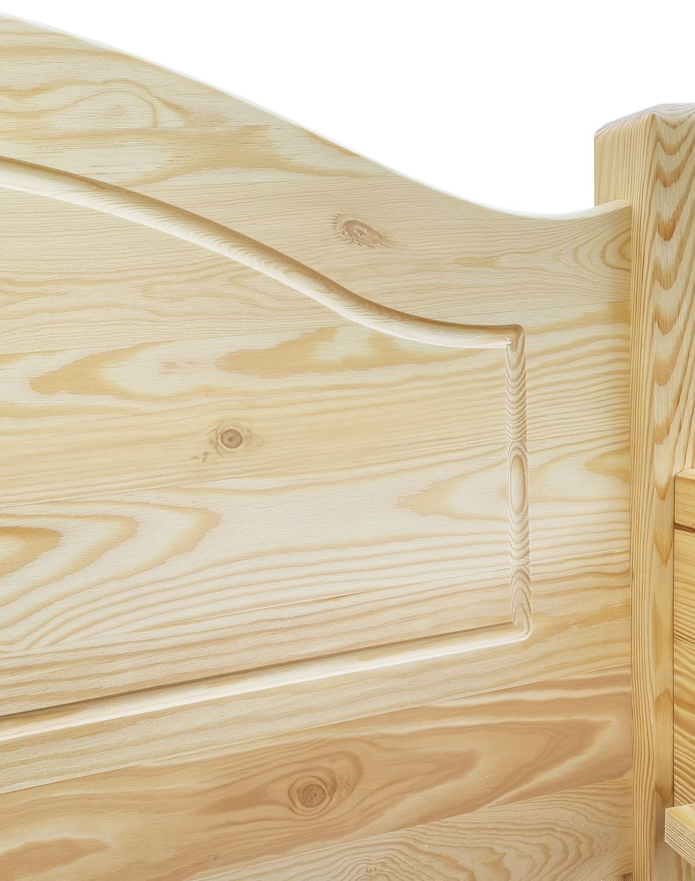 Holz, Holzbett, Kopfteil, Holzmaserung, Naturholz, Kopfteil im Detail