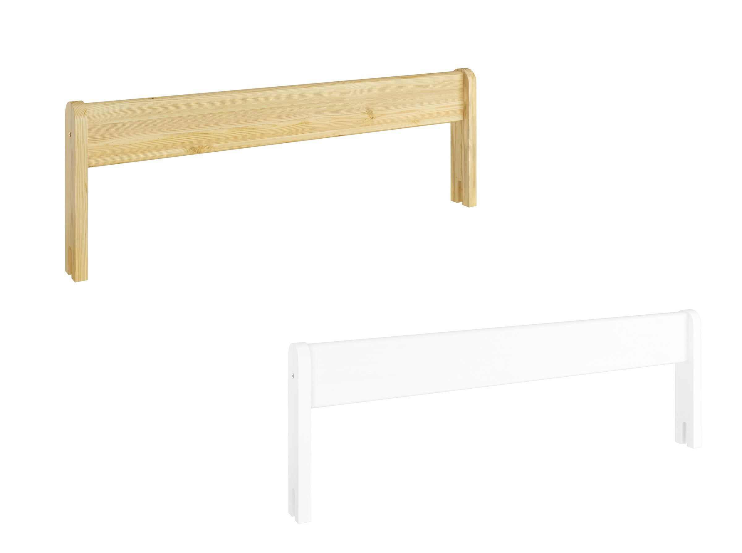 kopfleiste, holz, naturholz, bettkopfteil, holzlattenbau, Rausfallschutz Kiefer natur und weiß