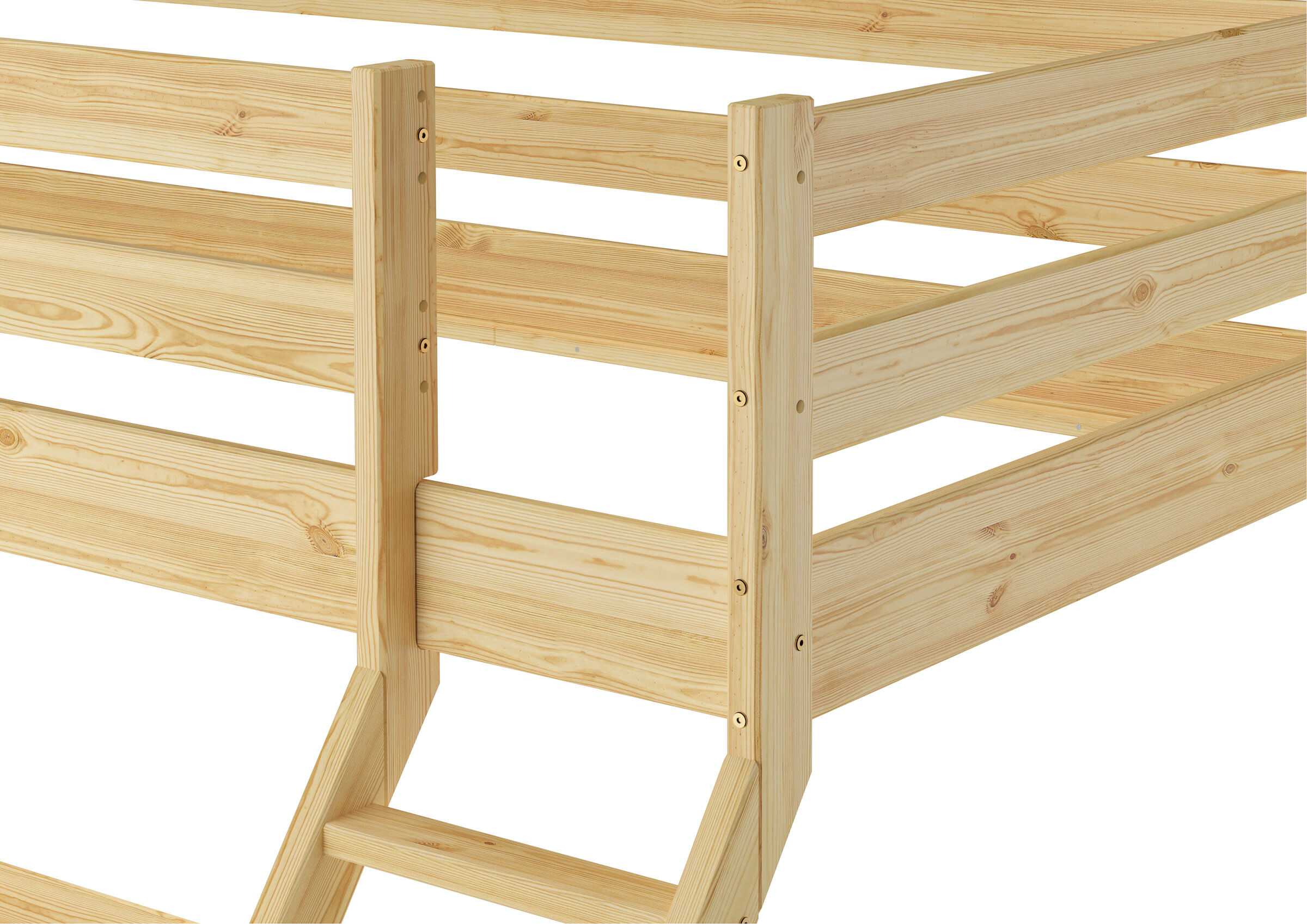 Holzbett, Holzrahmen, Bettgestell, Kiefernholz, Lattenrost-Unterbau, Kiefer Etagenbett