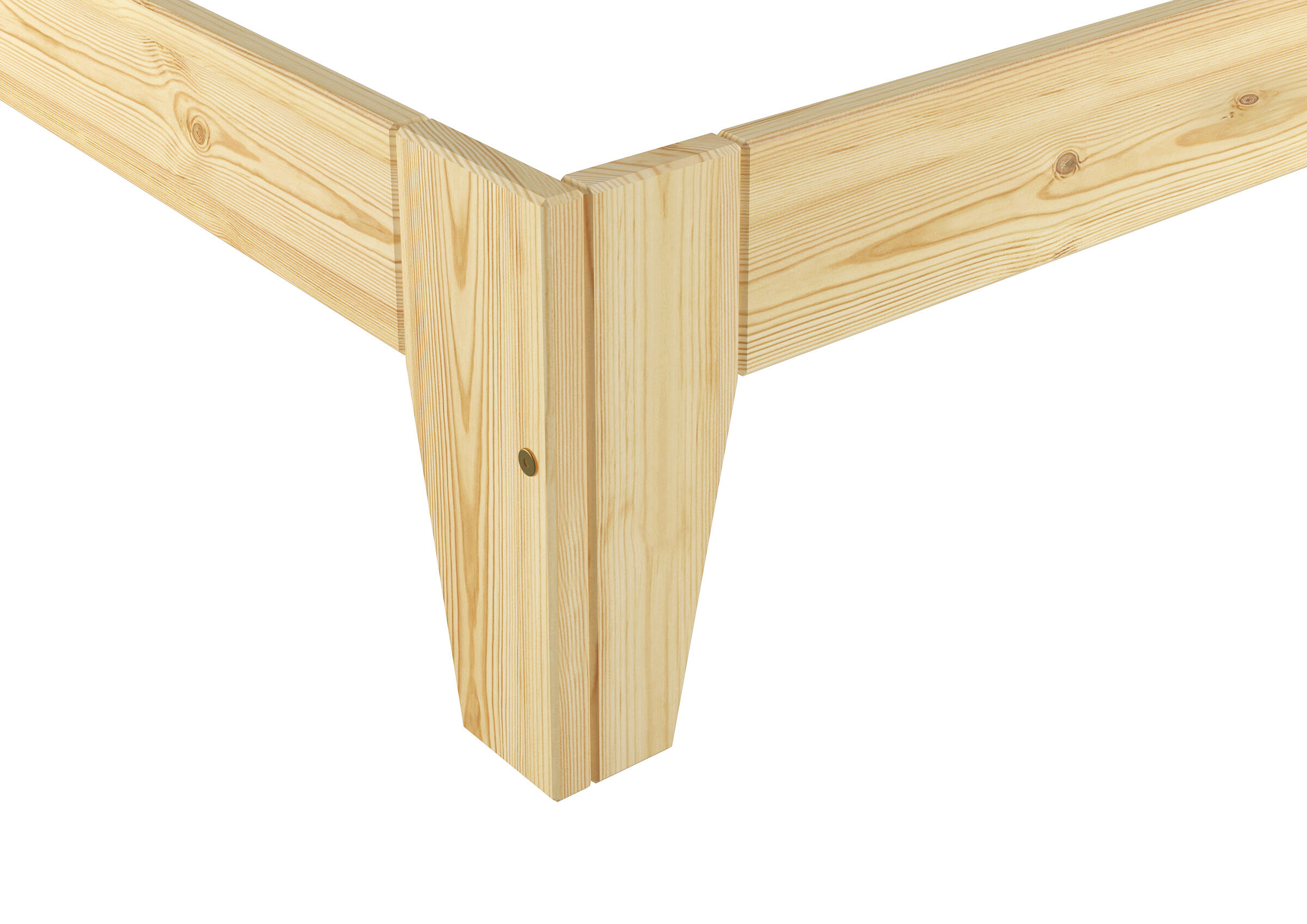 Holzbausatz, Holzträger, Holzbalken, Rahmenverbindung, Holzstuhlfuß, Bettpfosten Kiefer natur